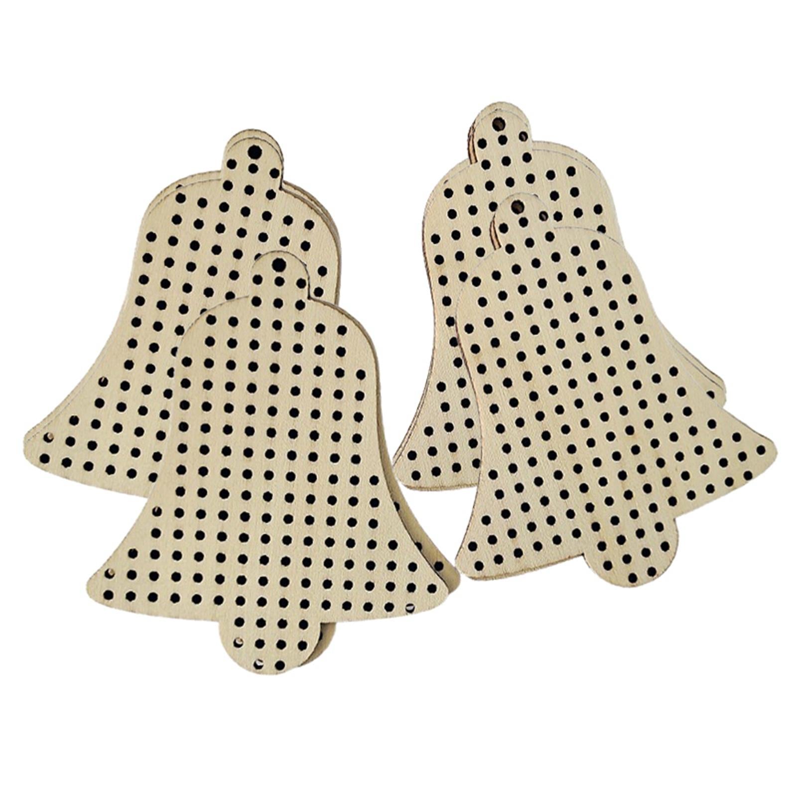 12Pcs Cross Stitch Pendant Blank Wood Shapes for Handmade Embroidery Style 4