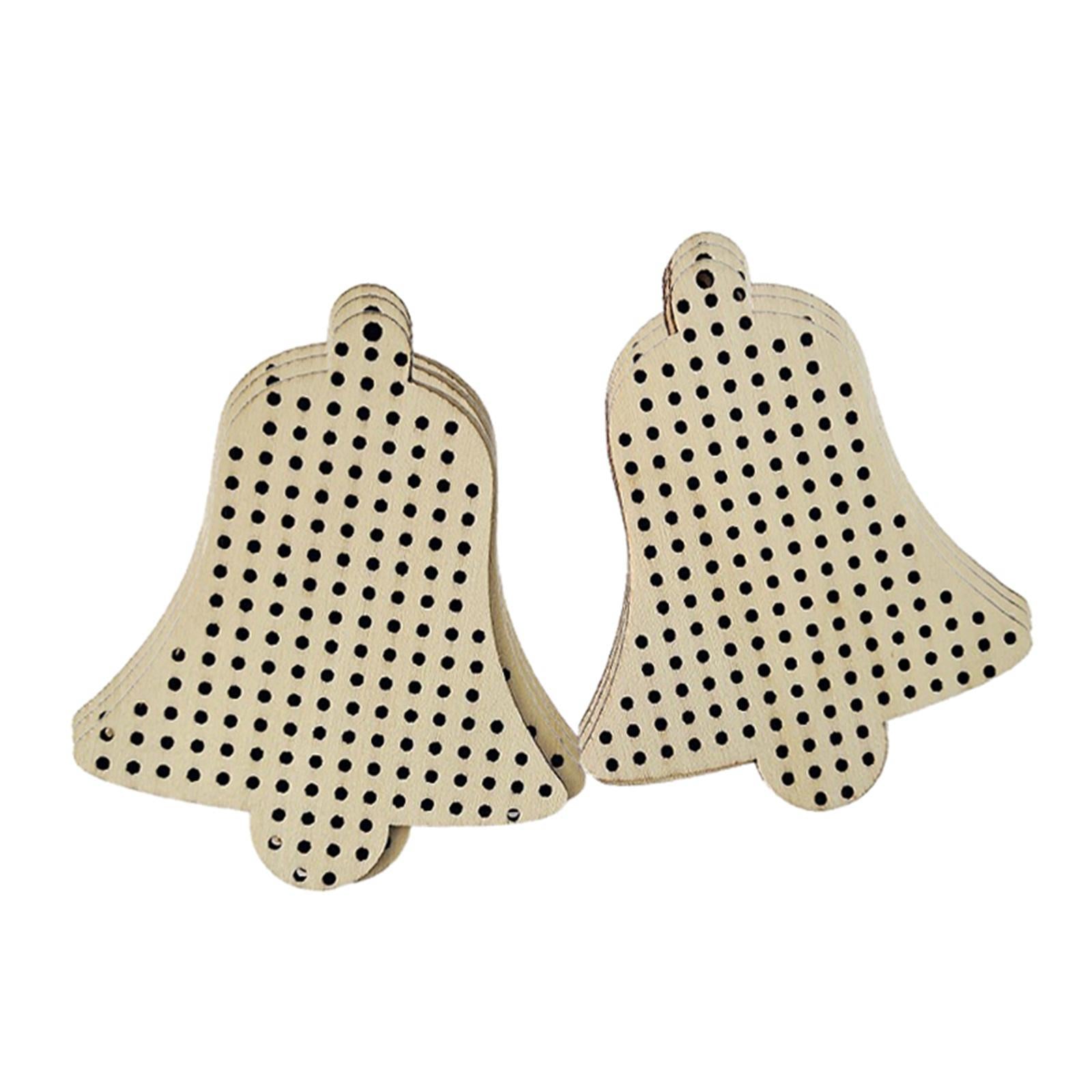 12Pcs Cross Stitch Pendant Blank Wood Shapes for Handmade Embroidery Style 4