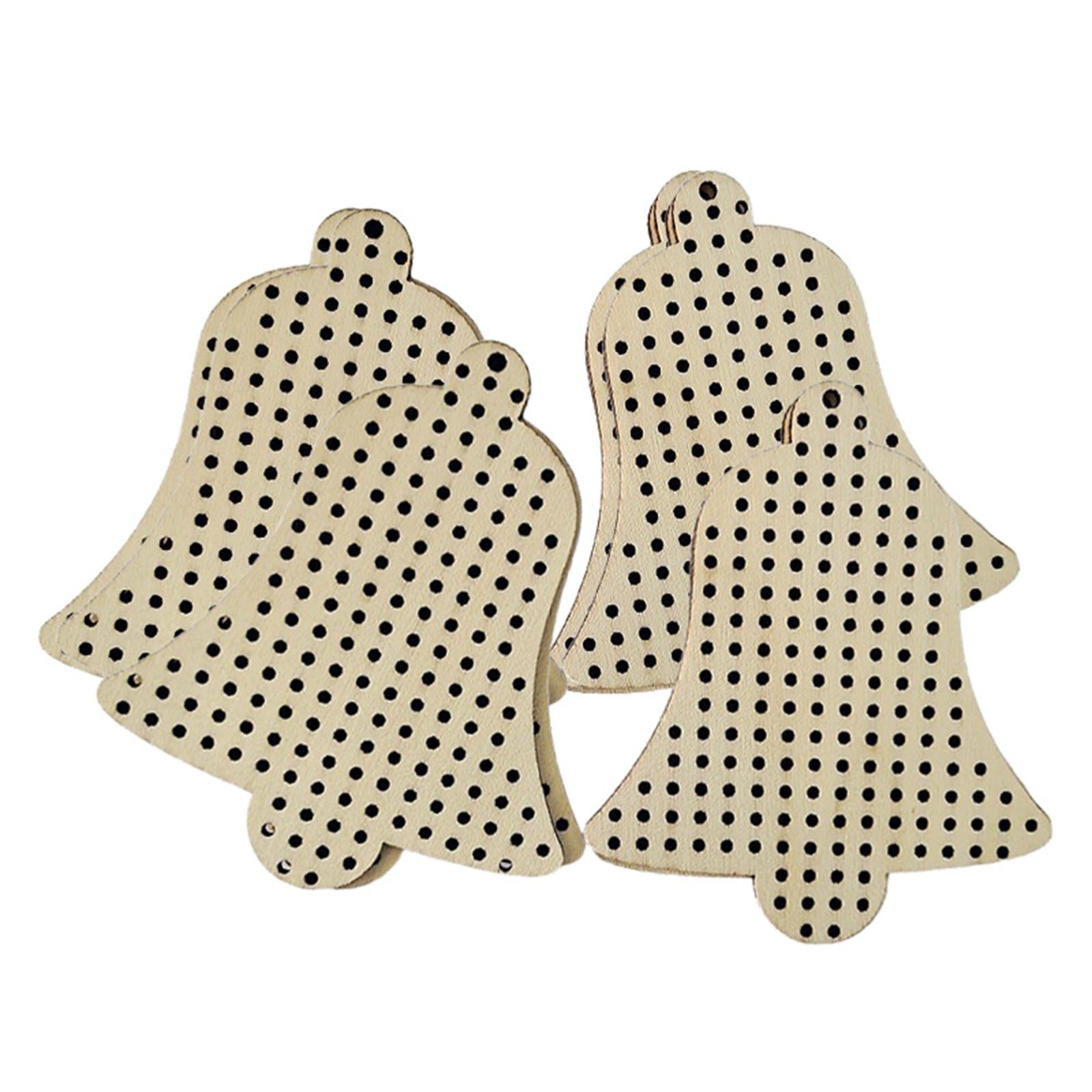 12Pcs Cross Stitch Pendant Blank Wood Shapes for Handmade Embroidery Style 4