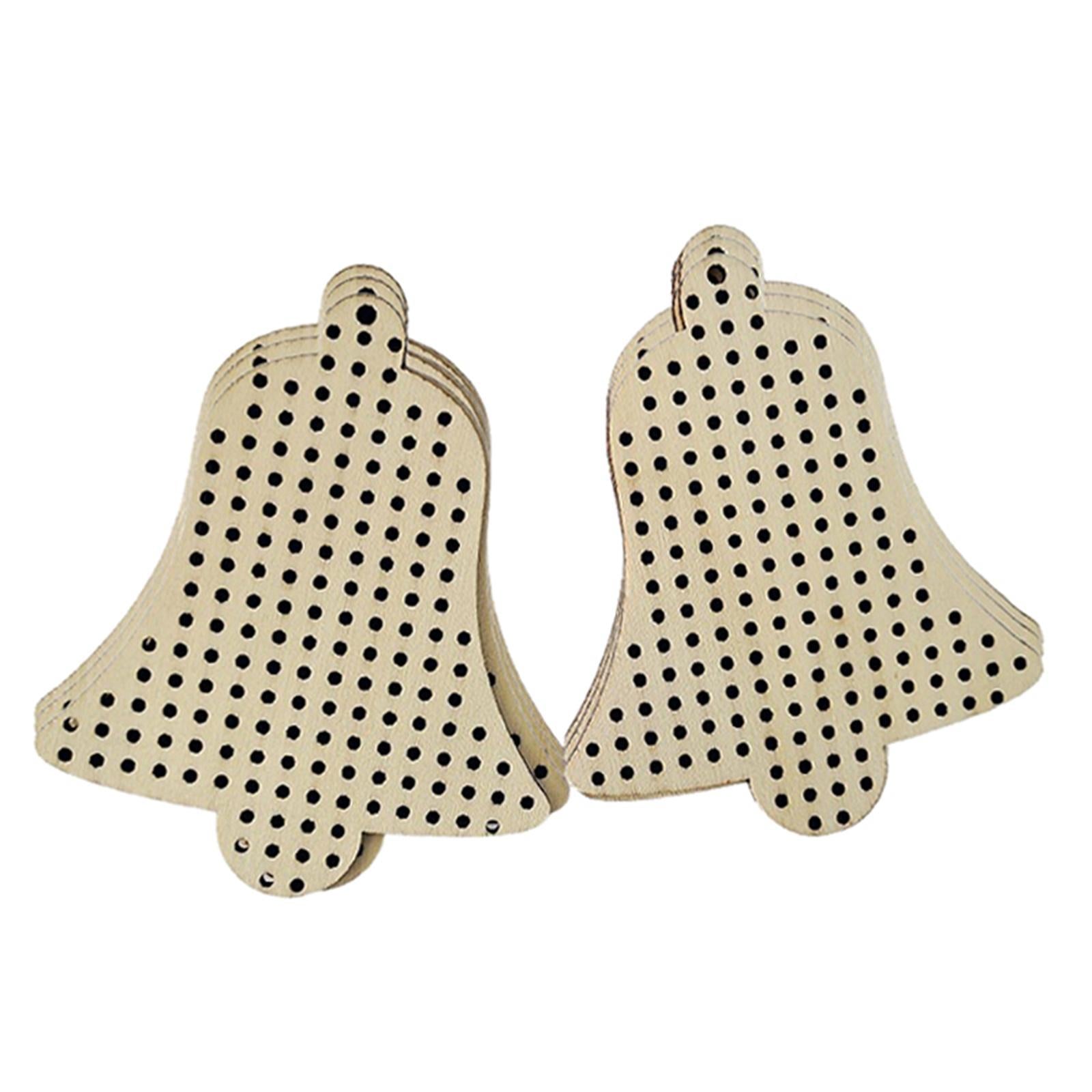 12Pcs Cross Stitch Pendant Blank Wood Shapes for Handmade Embroidery Style 4