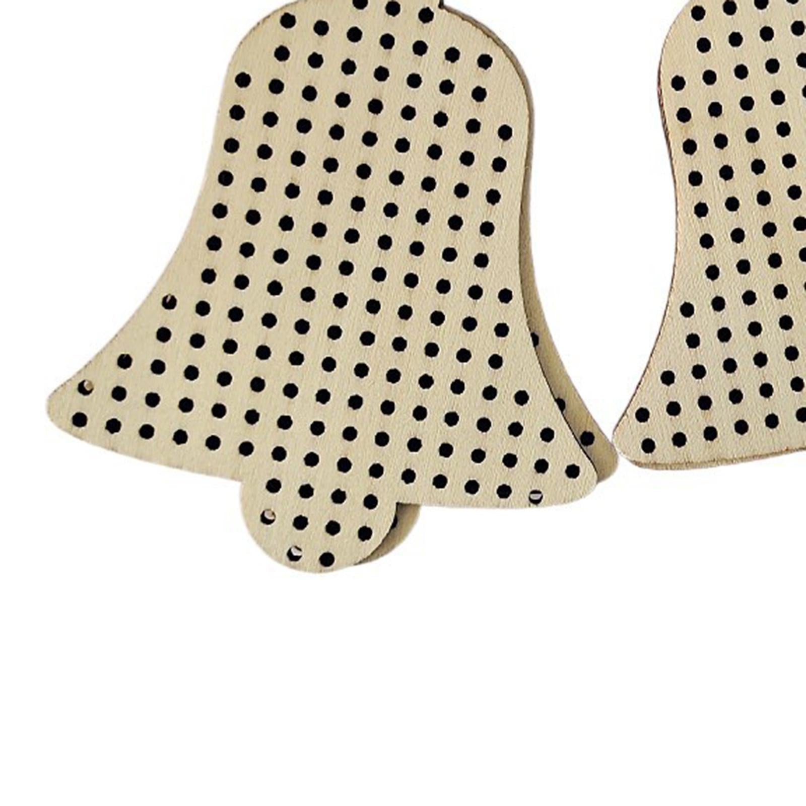 12Pcs Cross Stitch Pendant Blank Wood Shapes for Handmade Embroidery Style 4