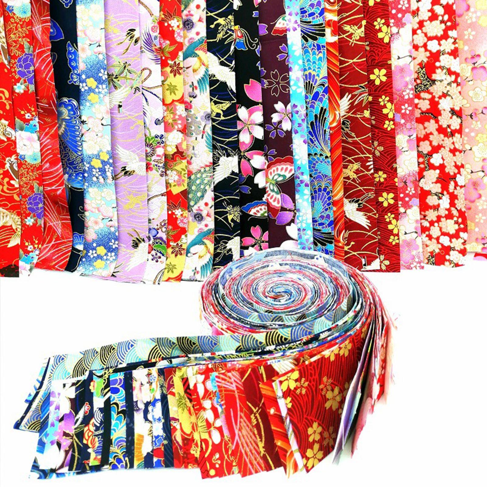 40 Pieces Cotton Fabric Strips Bundle Fabric Patchwork Supplies 6.5x100cm