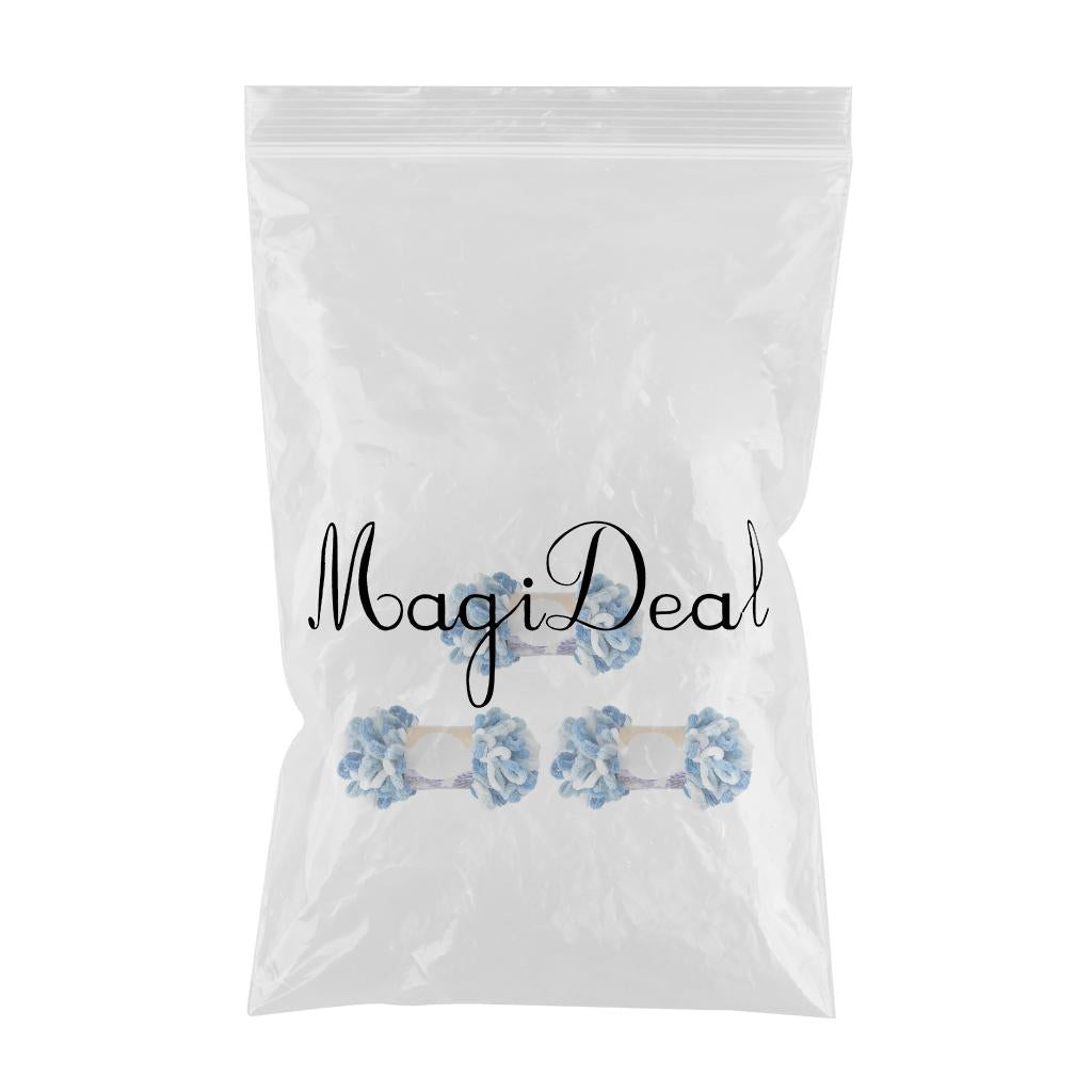 3 pieces Finger Loops Yarn Knit Skein Scarf Making Blanket Blue and white