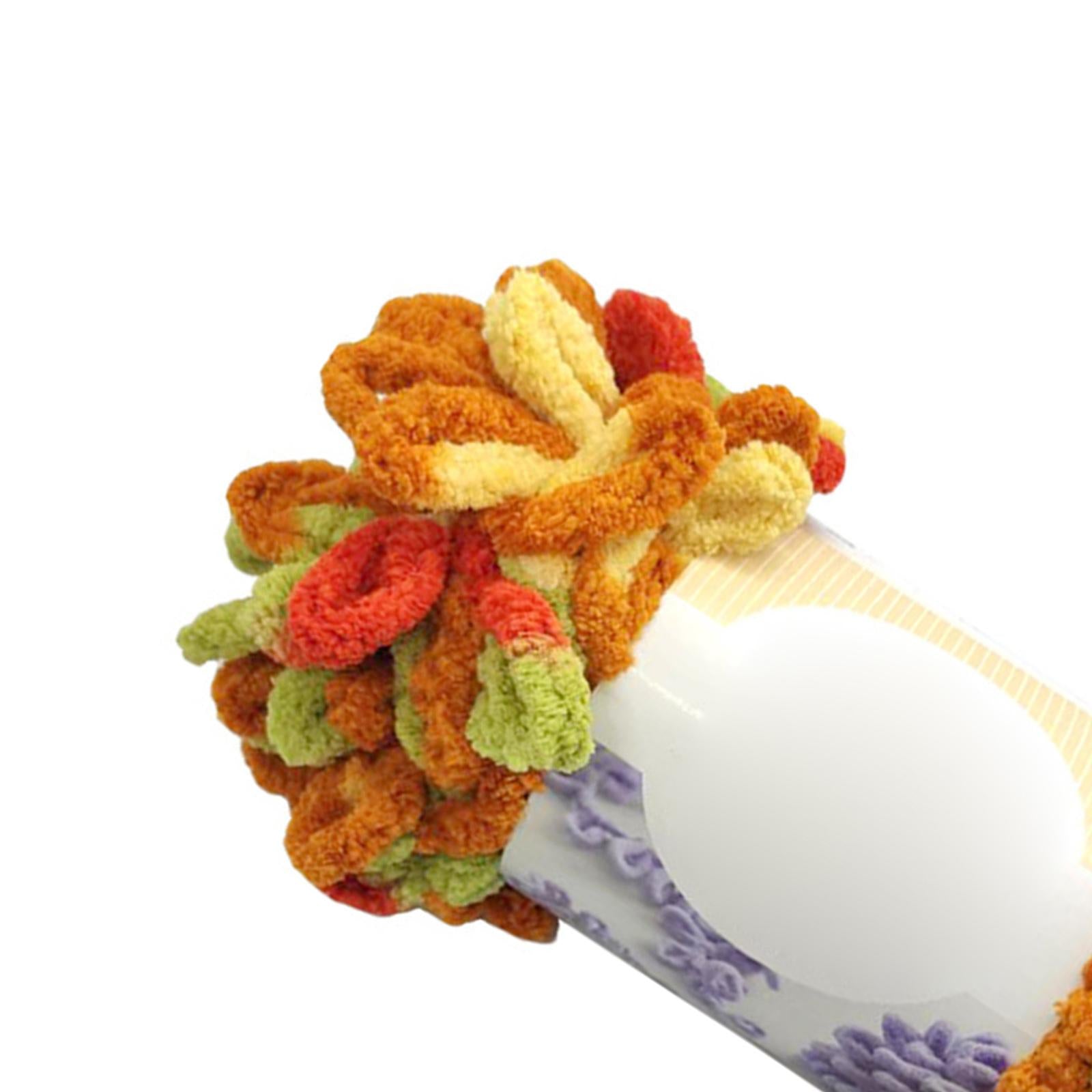 3 pieces Finger Loops Yarn Knit Skein Scarf Making Blanket Green and Orange