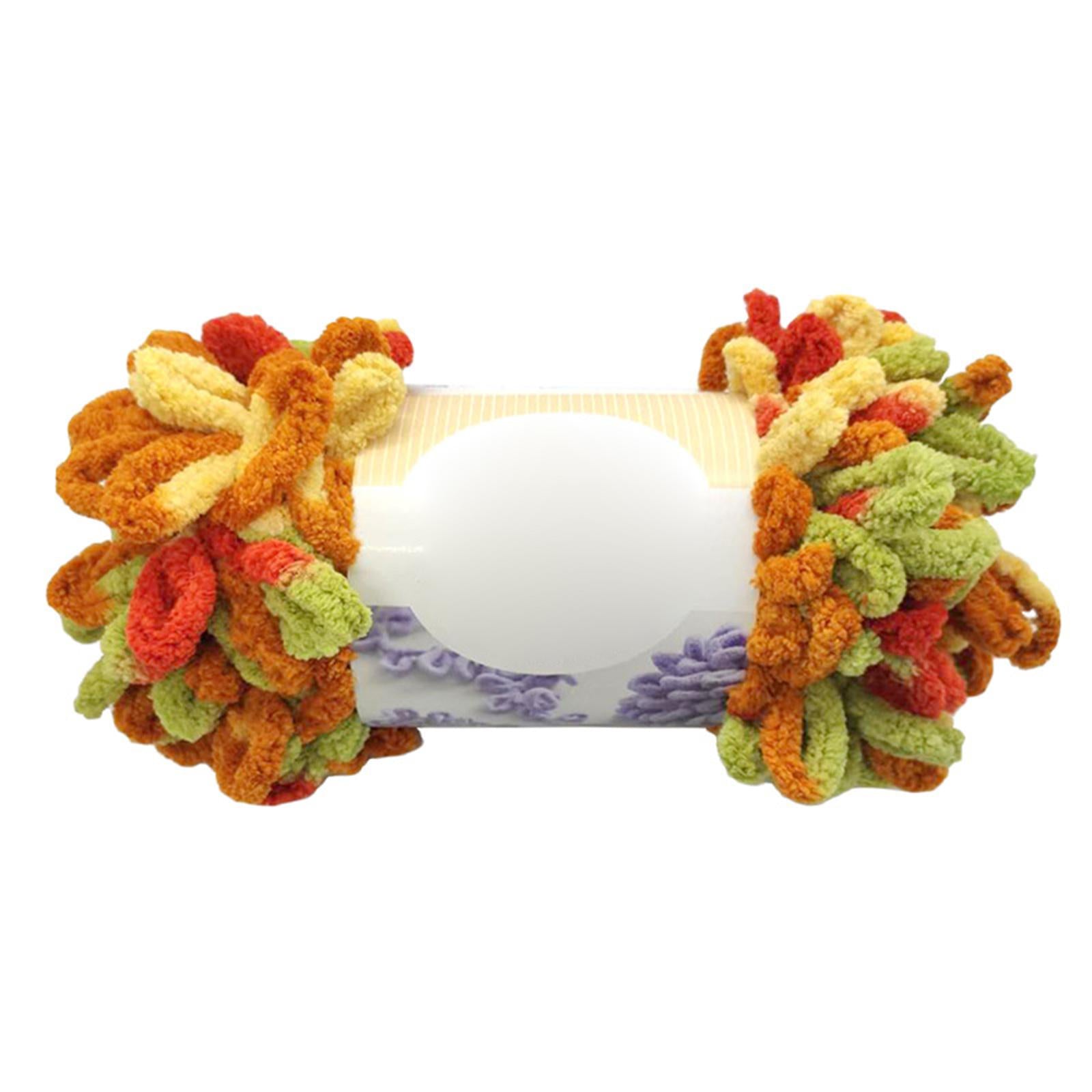 3 pieces Finger Loops Yarn Knit Skein Scarf Making Blanket Green and Orange