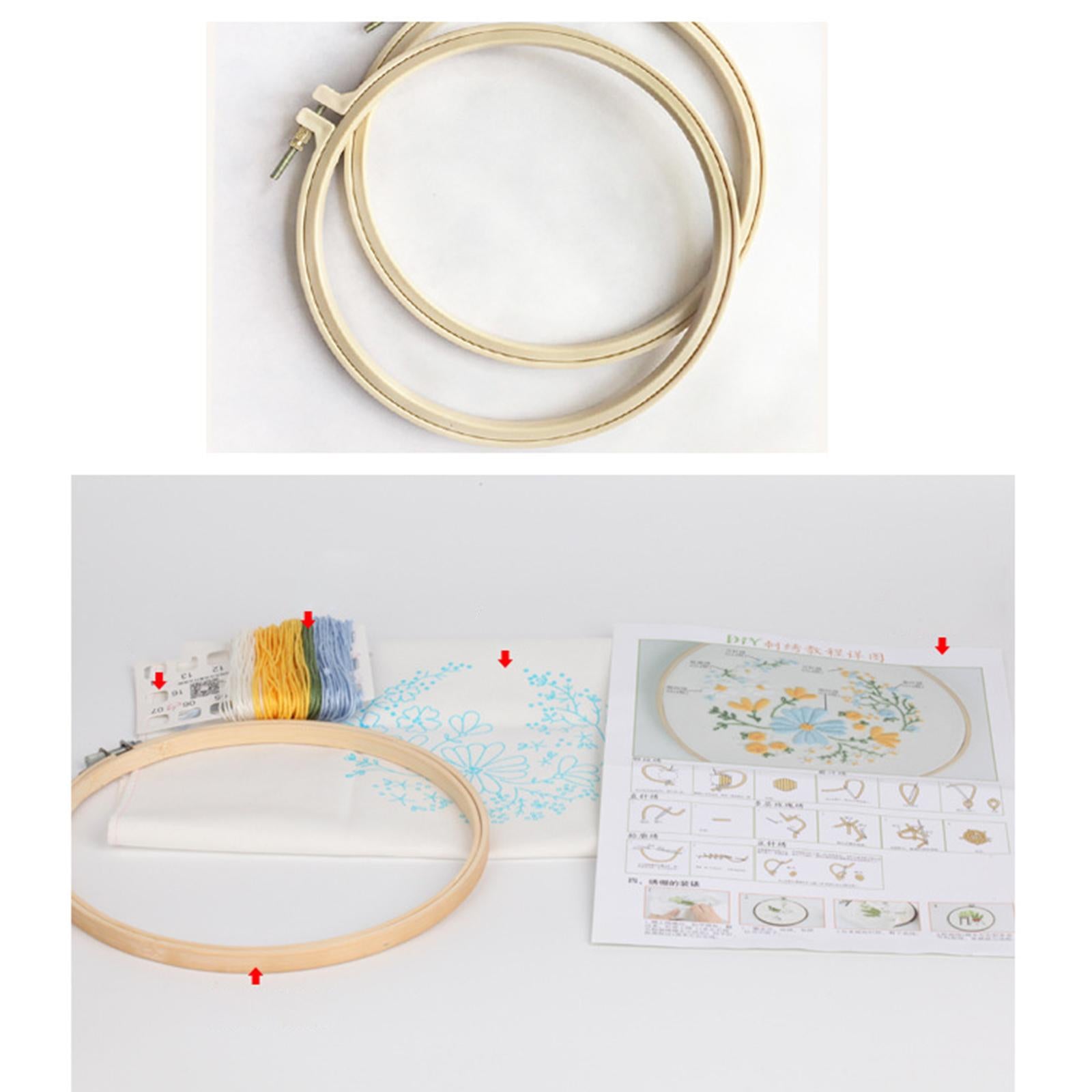 5pcs Body Art Embroidery Starter Kit DIY Beginners Stitch Set with Hoops