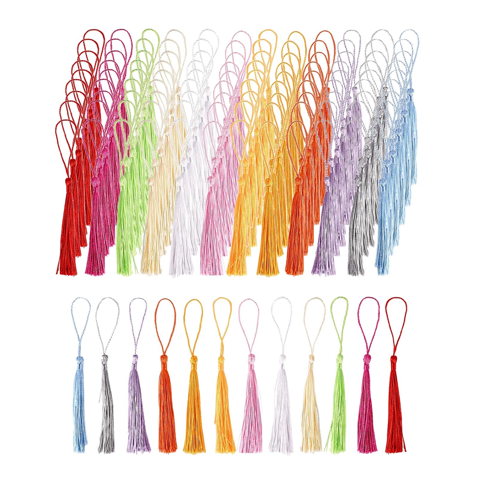 120x 30 Colors Tassel Pendant for DIY Keychain Earrings Crafts Accessories
