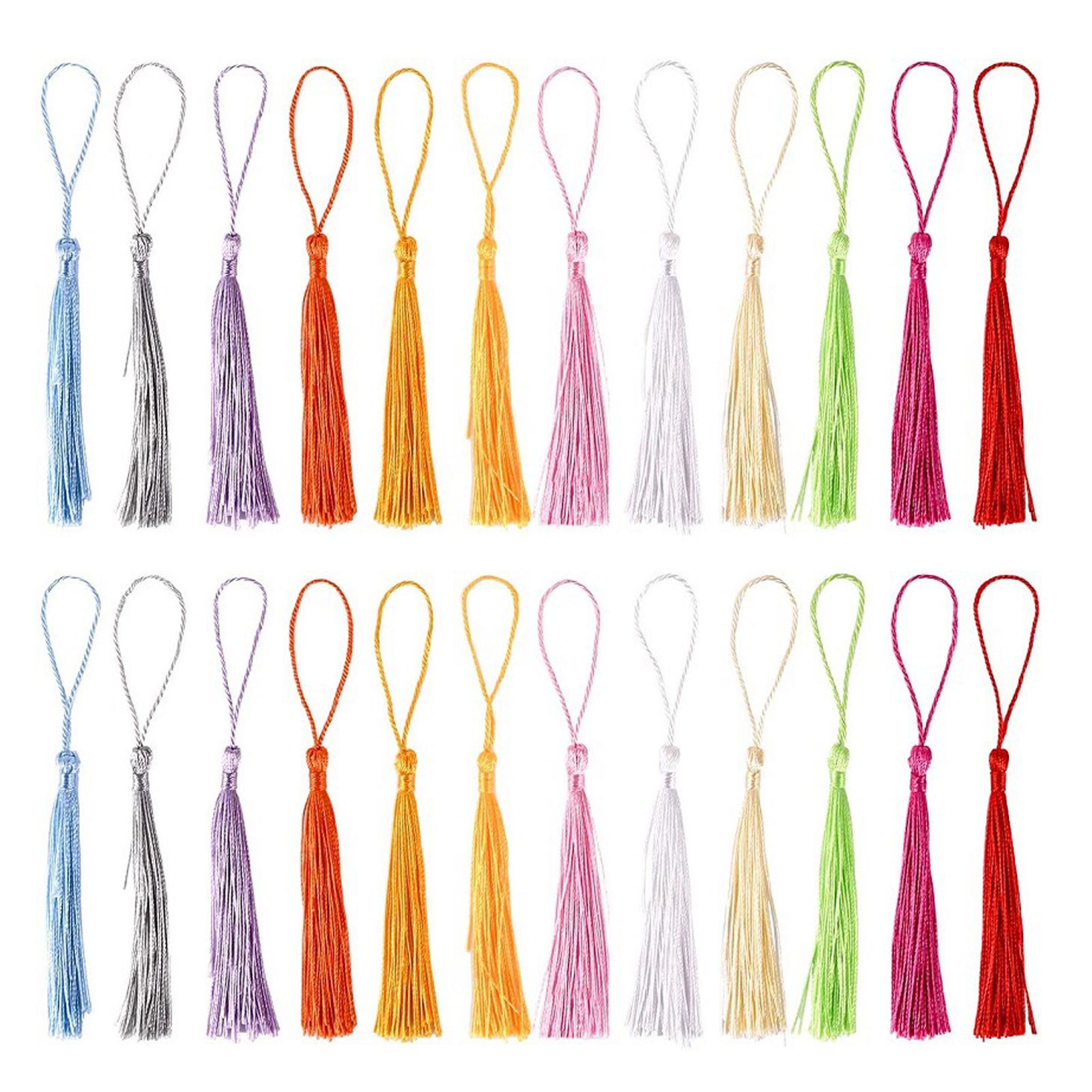 120x 30 Colors Tassel Pendant for DIY Keychain Earrings Crafts Accessories