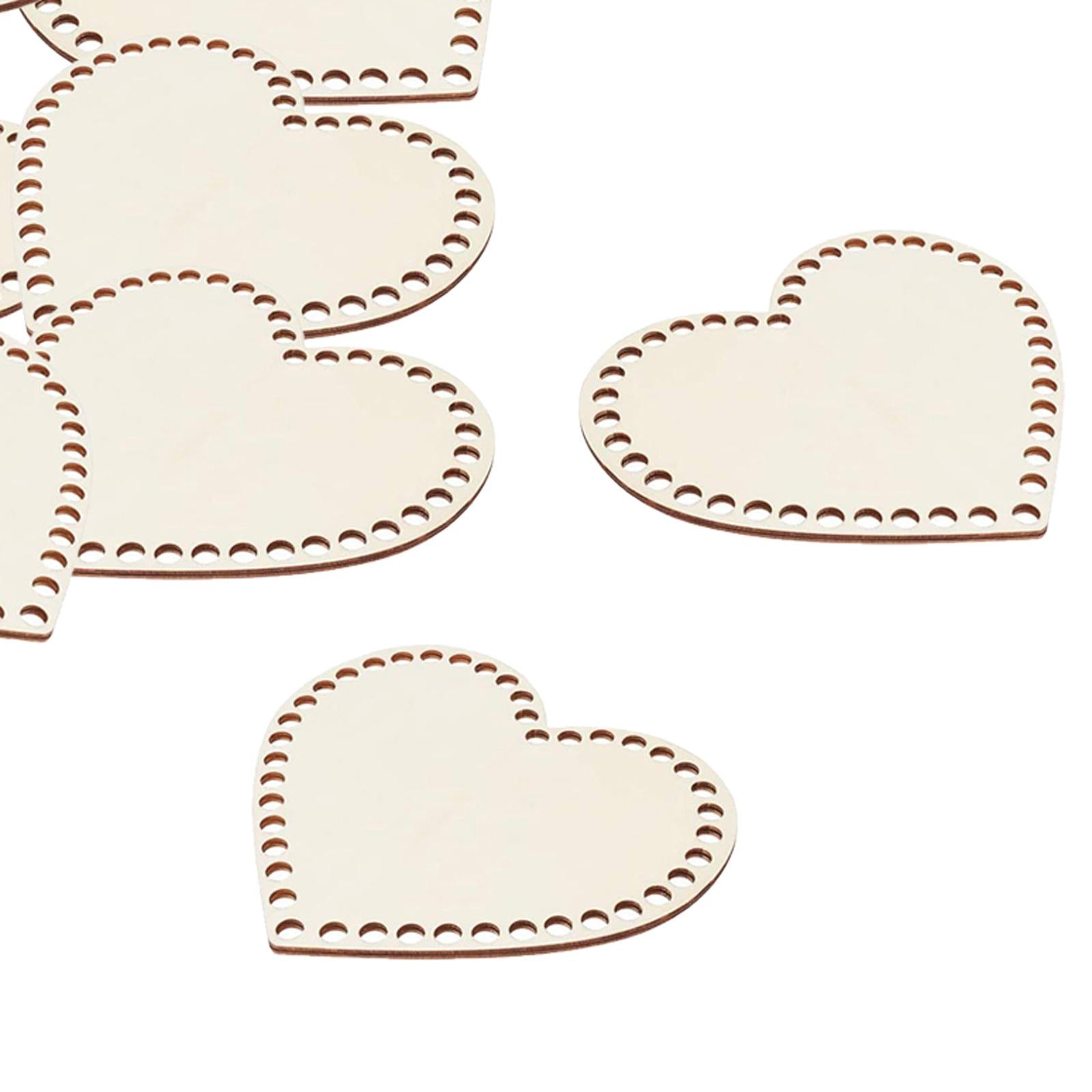 Heart Wood Knitting Bags Basket Bottom Pad Insert Handbag Crocheting Cushion 10cm