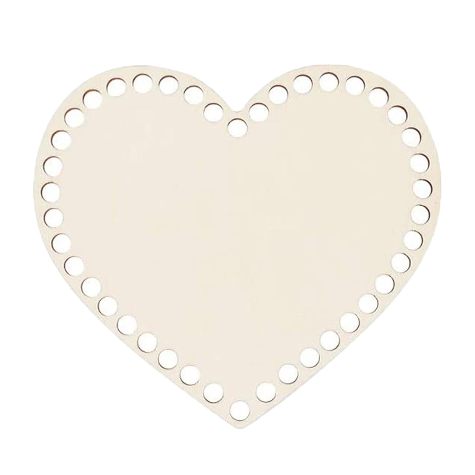 Heart Wood Knitting Bags Basket Bottom Pad Insert Handbag Crocheting Cushion 10cm