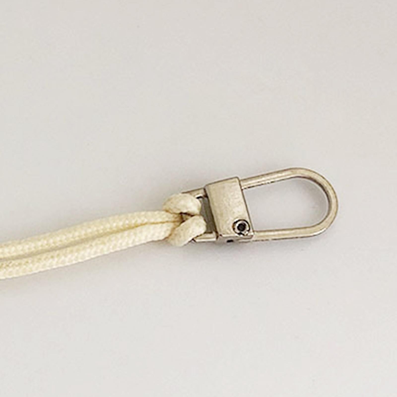12 Pieces Zipper Pulls Durable Cord Extension for Luggage Coat White Golden