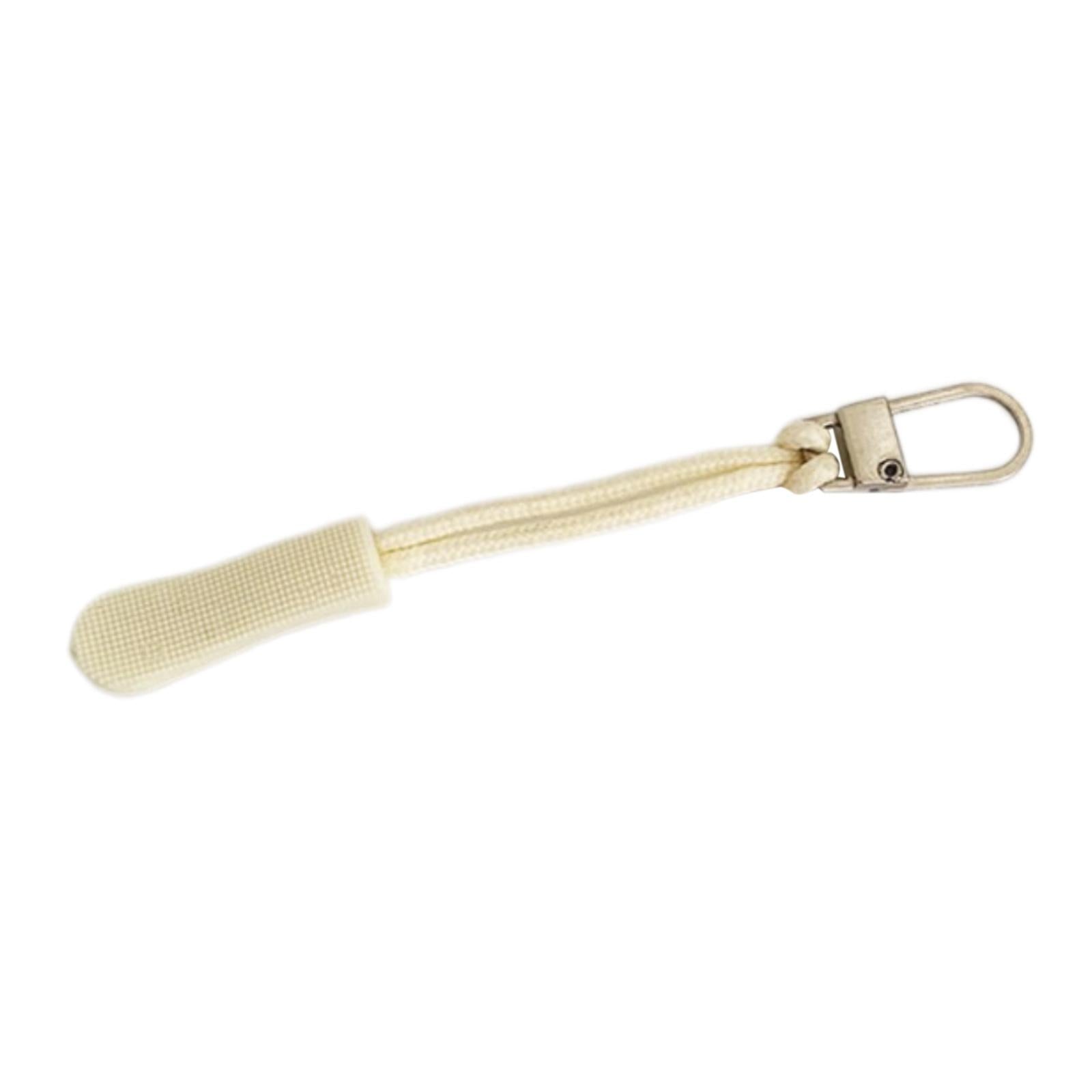 12 Pieces Zipper Pulls Durable Cord Extension for Luggage Coat White Golden