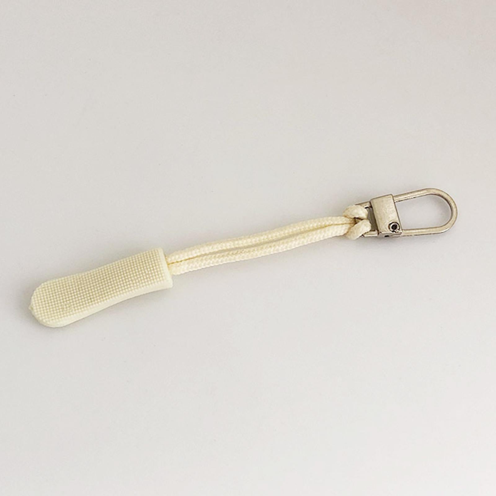 12 Pieces Zipper Pulls Durable Cord Extension for Luggage Coat White Golden