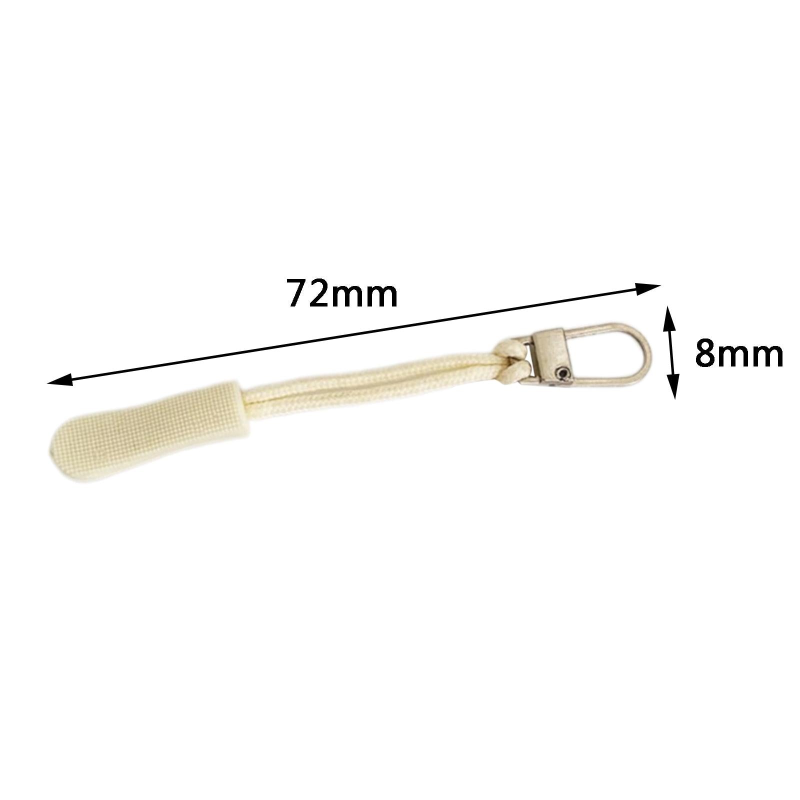 12 Pieces Zipper Pulls Durable Cord Extension for Luggage Coat White Golden