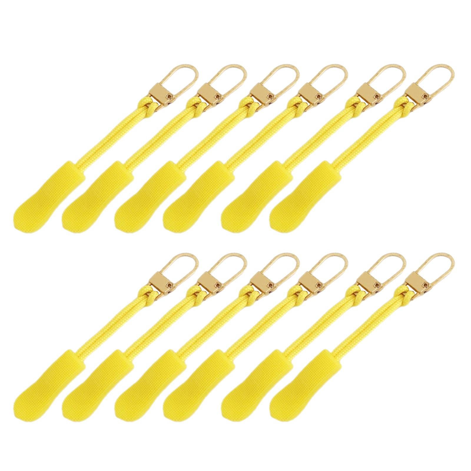12 Pieces Zipper Pulls Durable Cord Extension for Luggage Coat Golden