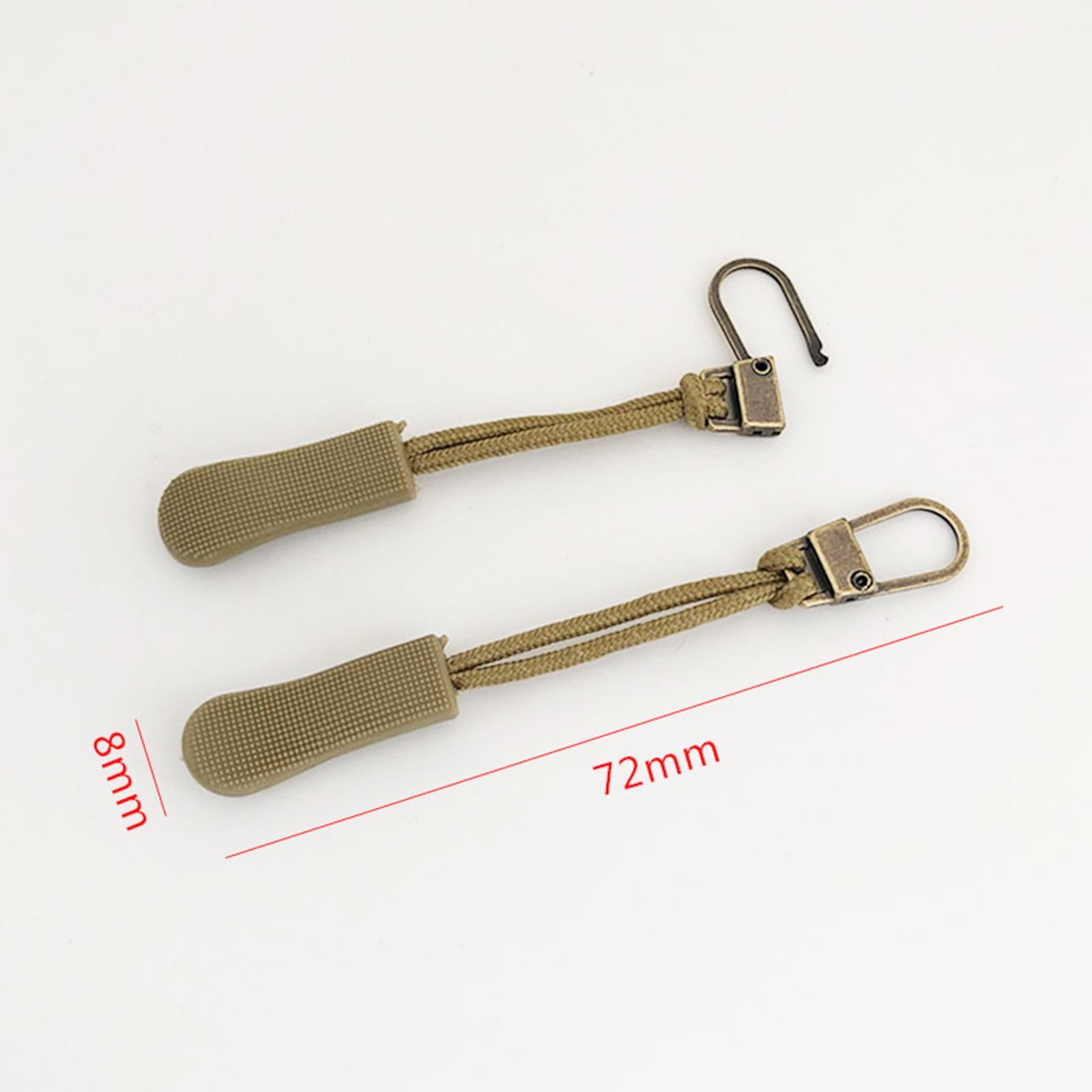 12 Pieces Zipper Pulls Durable Cord Extension for Luggage Coat Bronze