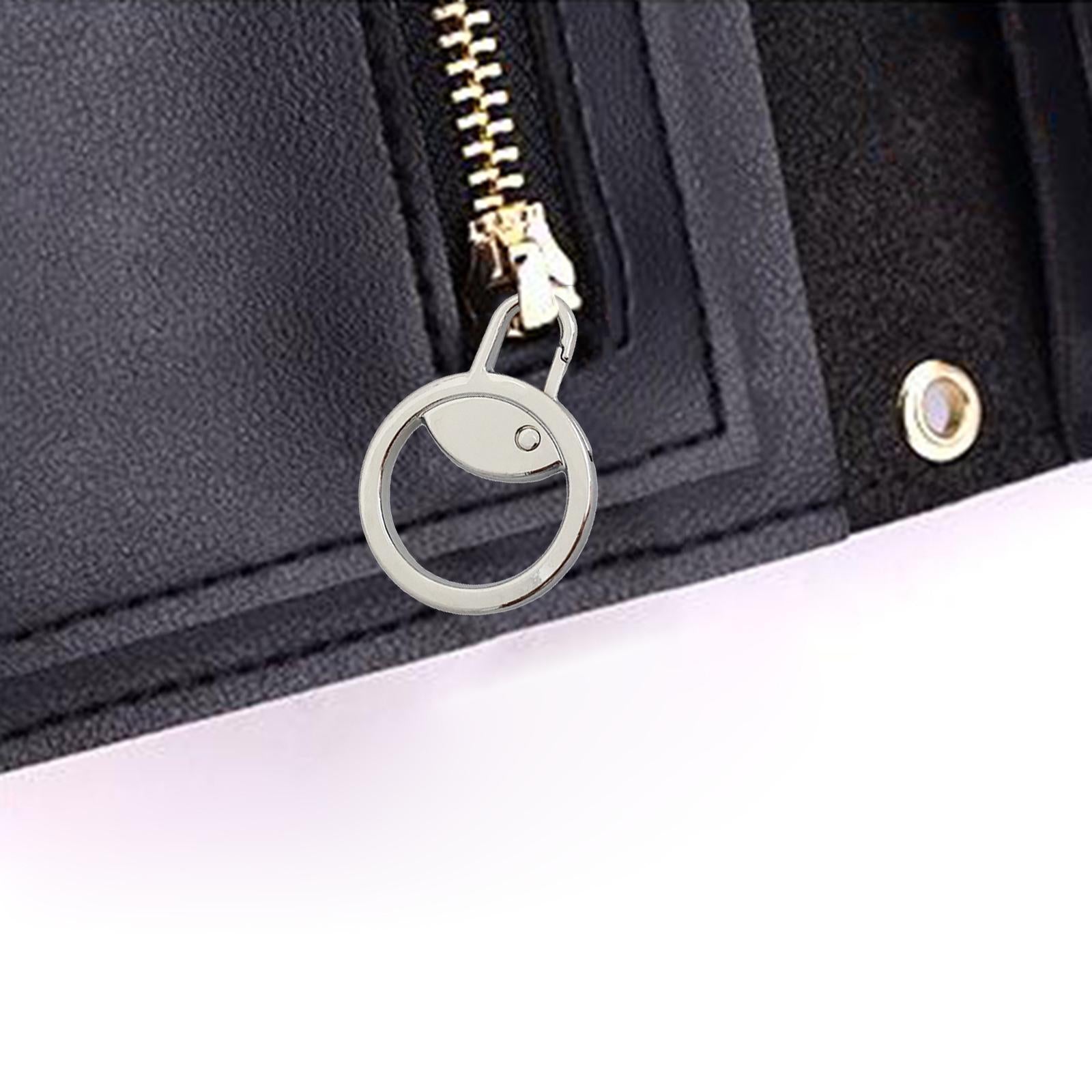 6 Pieces Zipper Pulls Durable Cord Extension Zipper Tab for Luggage Coat Silver