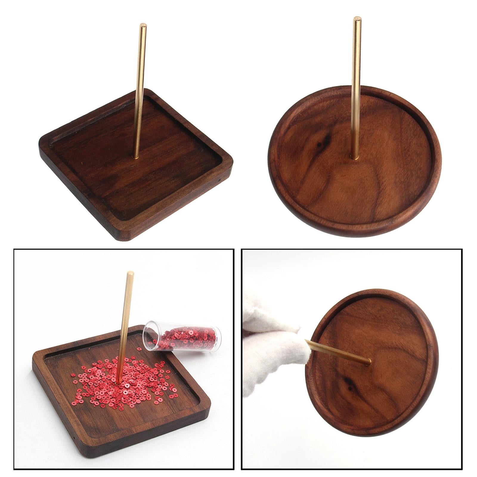 Beading Tray Wooden Loom Kit Yarn Holder for Sewing Jewellery Making Round