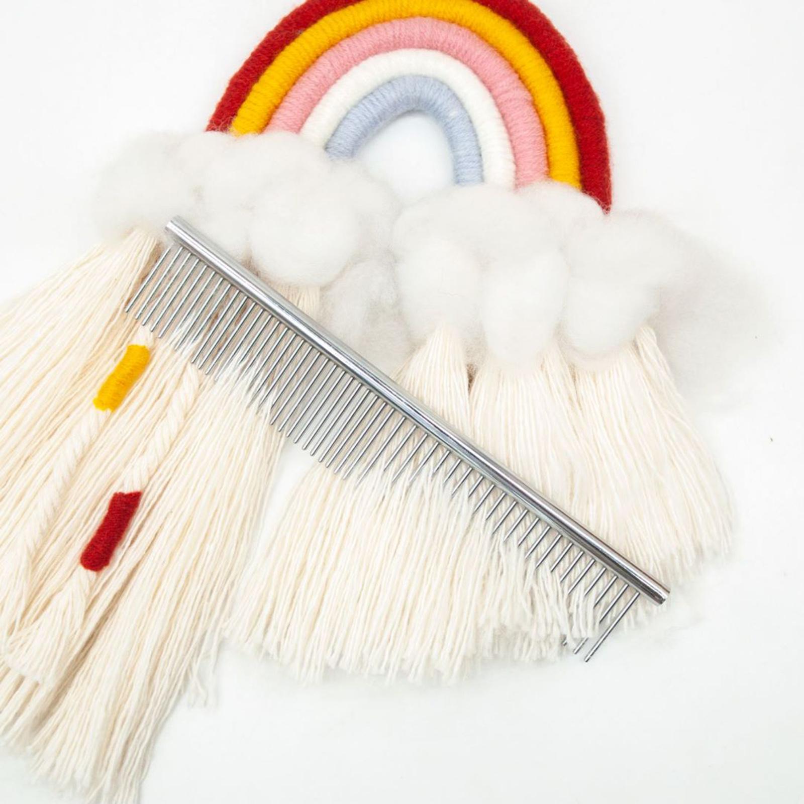 Portable Macrame Fringe Comb Anti-static Stainless Steel Knotting Art Brush