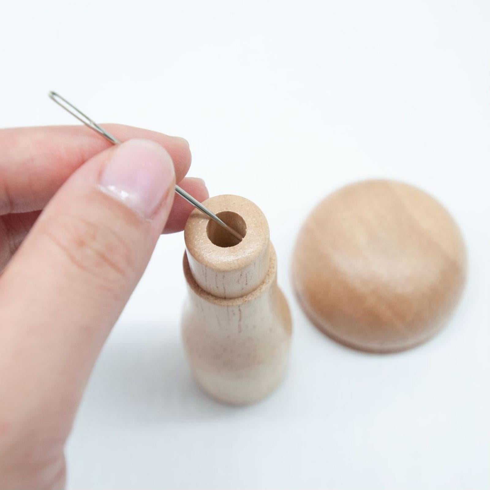 Manual Wooden Sewing Darning Red Mushroom Shape Sewing Tools