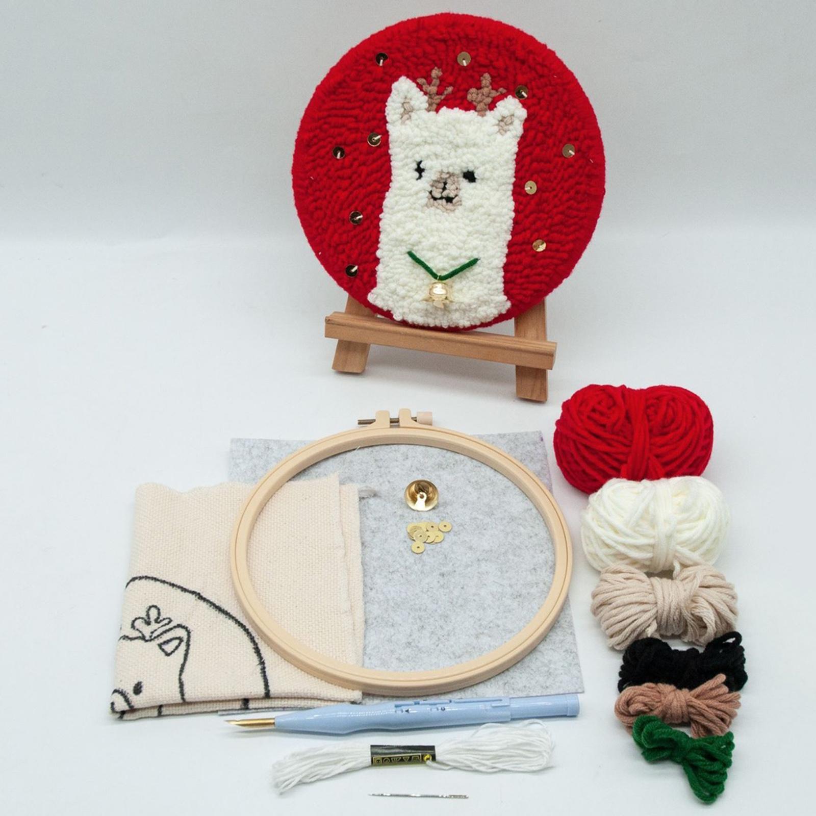 1Set Embroidery Punch Needle Stitching Kit Knitting Threaders DIY Beginners Antlers