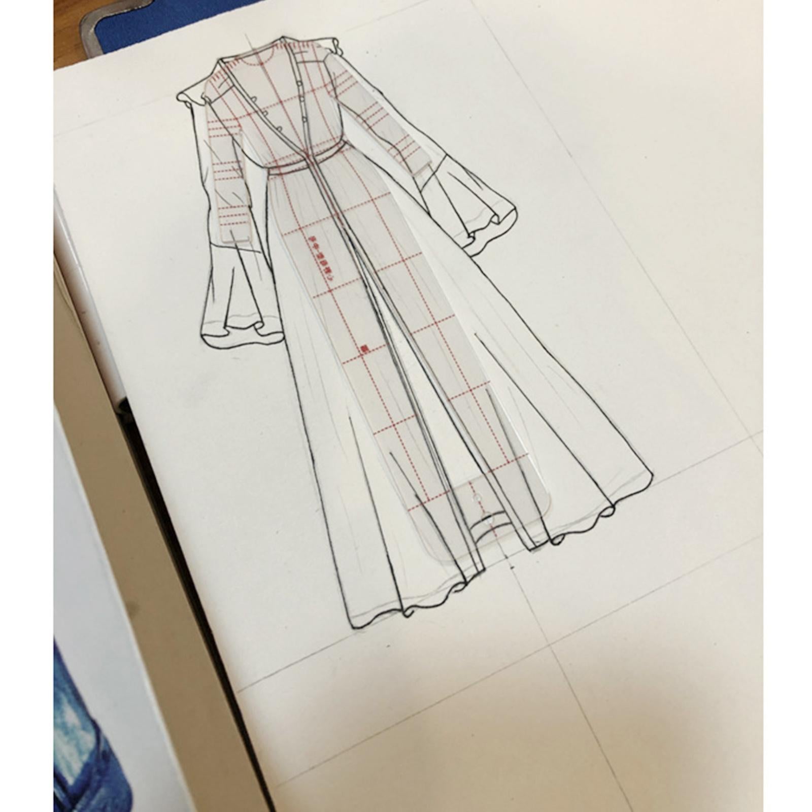 Fashion Drawing Ruler Set Figure Drawing Template for Fashion Design Sketch B