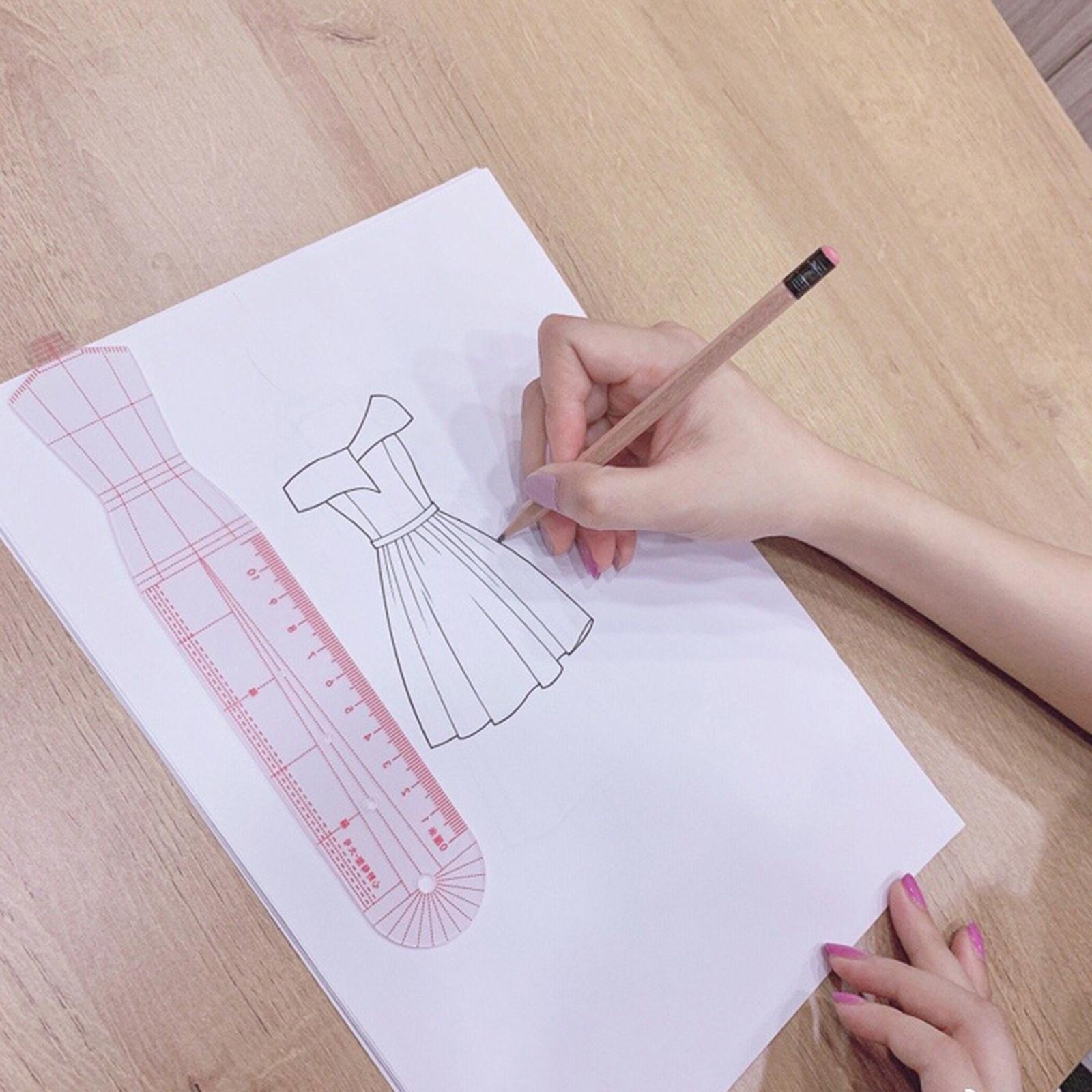Fashion Drawing Ruler Set Figure Drawing Template for Fashion Design Sketch B