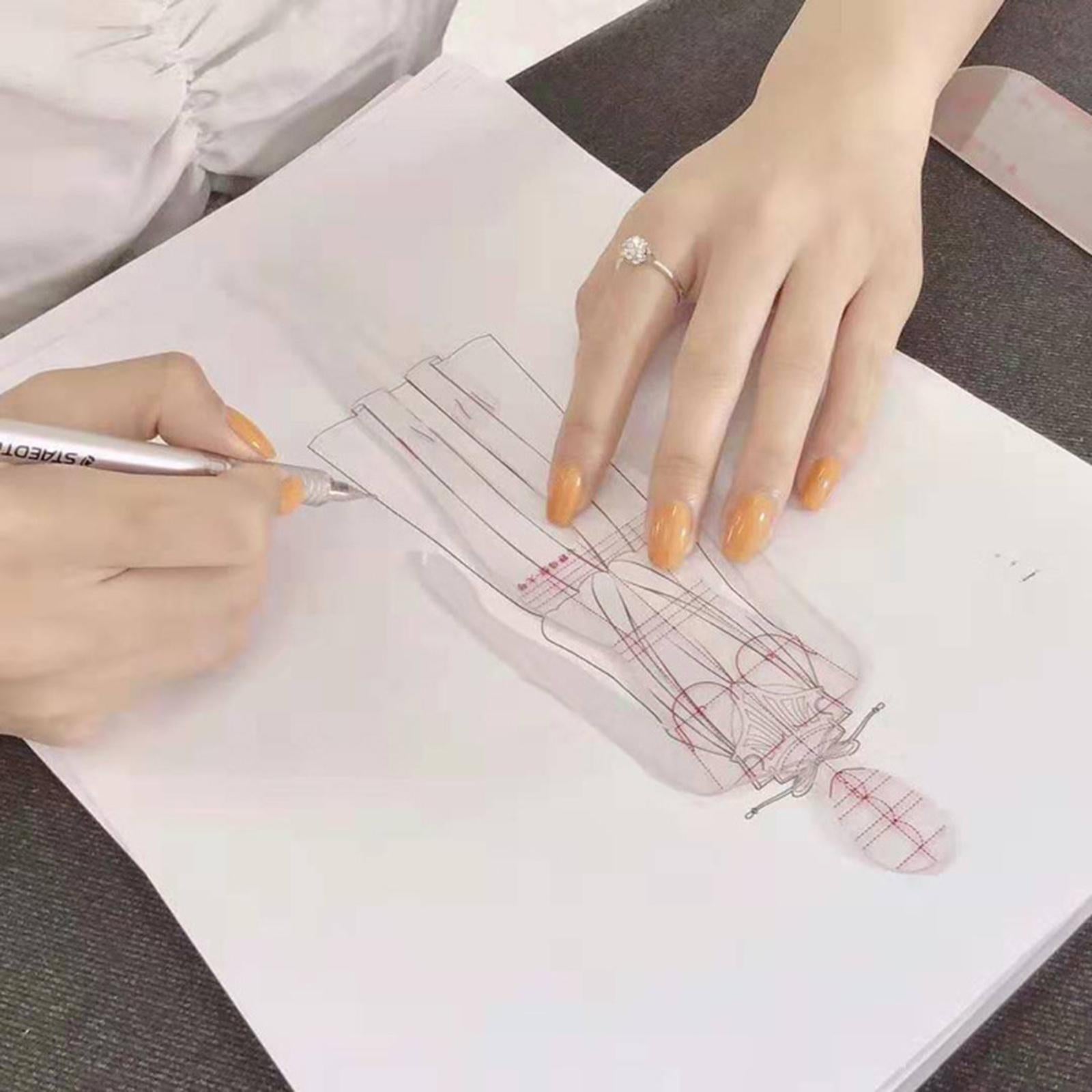 Fashion Drawing Ruler Set Figure Drawing Template for Fashion Design Sketch B