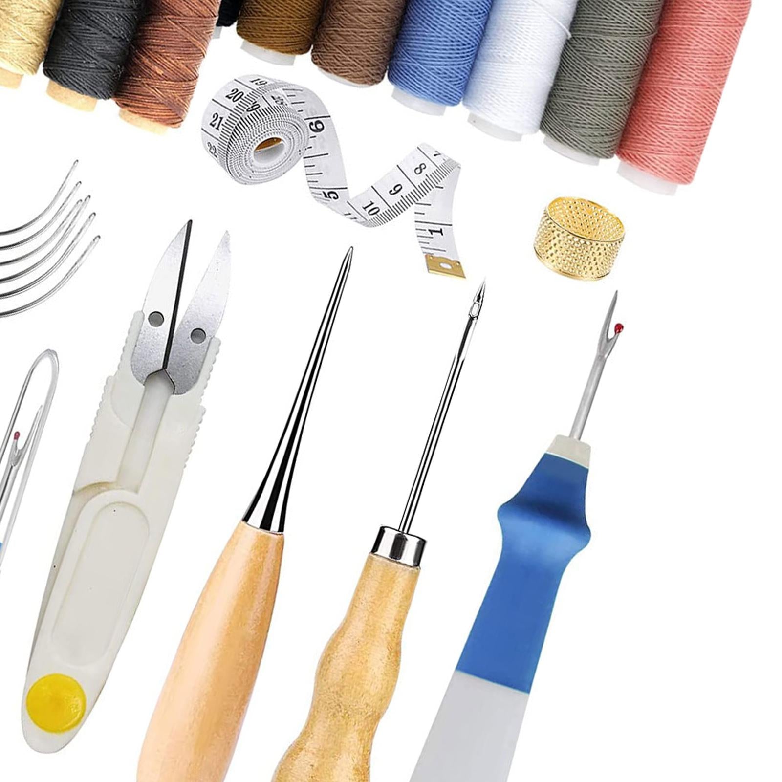 34Pcs Leather Tools Kit, Leather Craft Tools Set Including Waxed Thread Awl