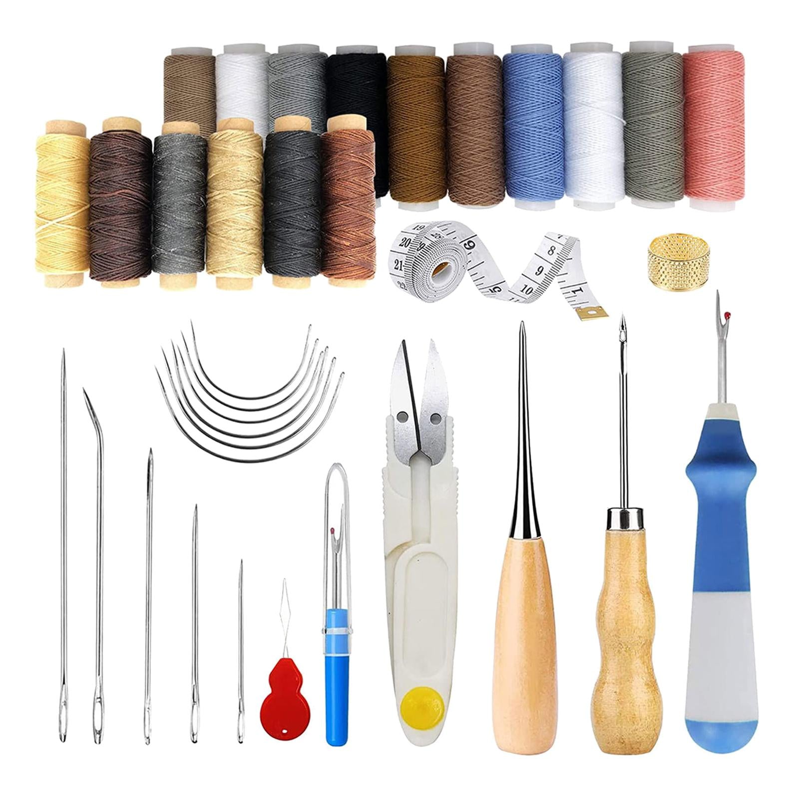 34Pcs Leather Tools Kit, Leather Craft Tools Set Including Waxed Thread Awl
