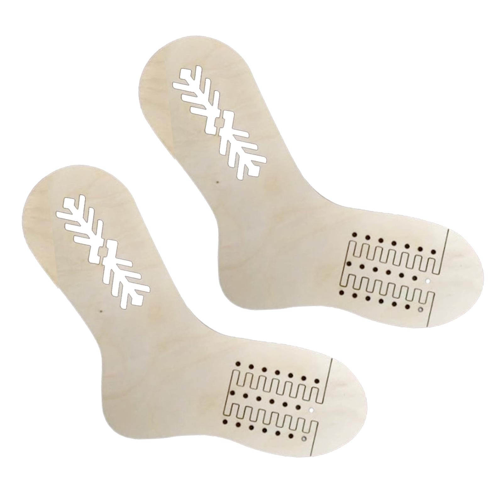 2Pcs Sock Blockers Knitting Mold for Craft Lovers Beginners Stripe Pattern