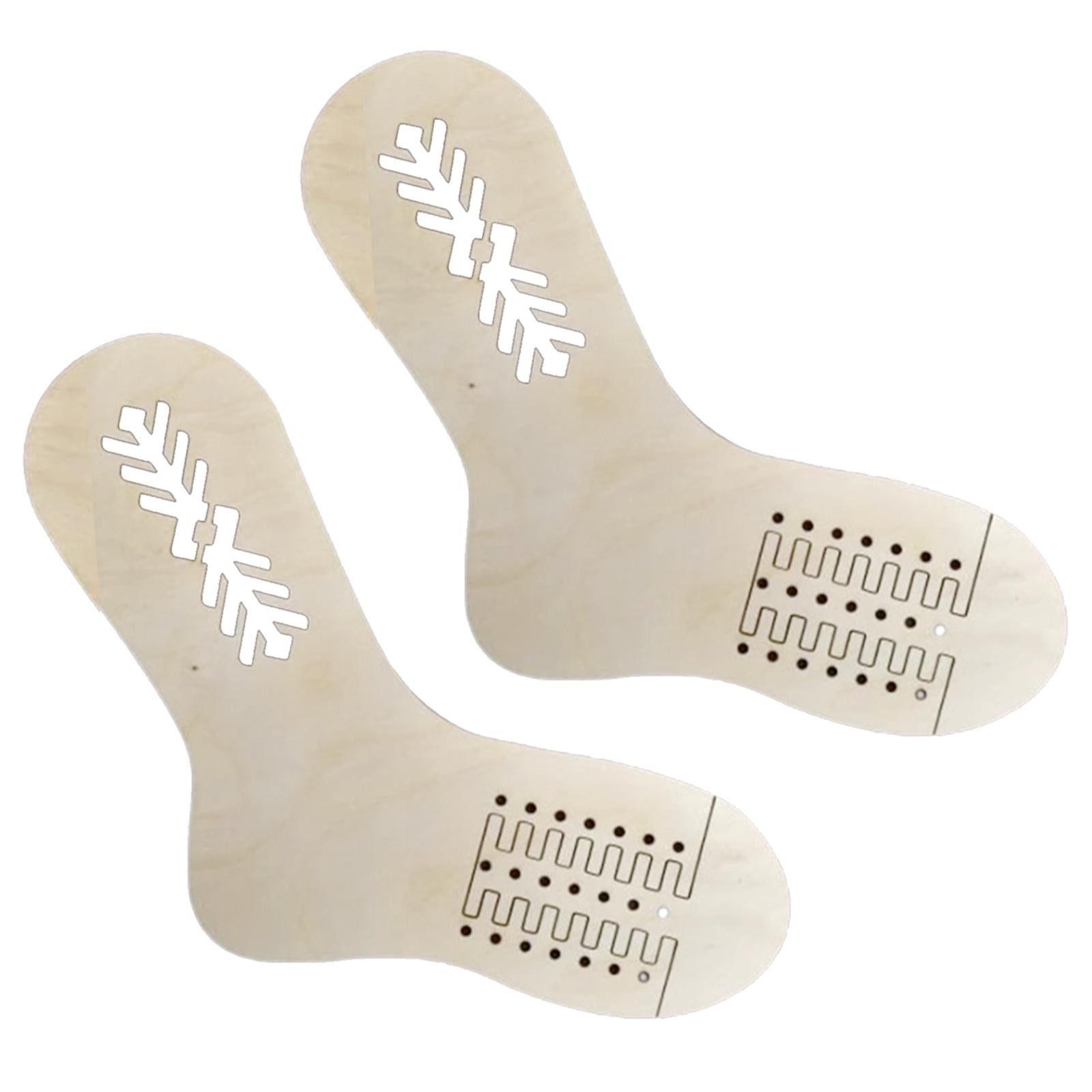 2Pcs Sock Blockers Knitting Mold for Craft Lovers Beginners Stripe Pattern