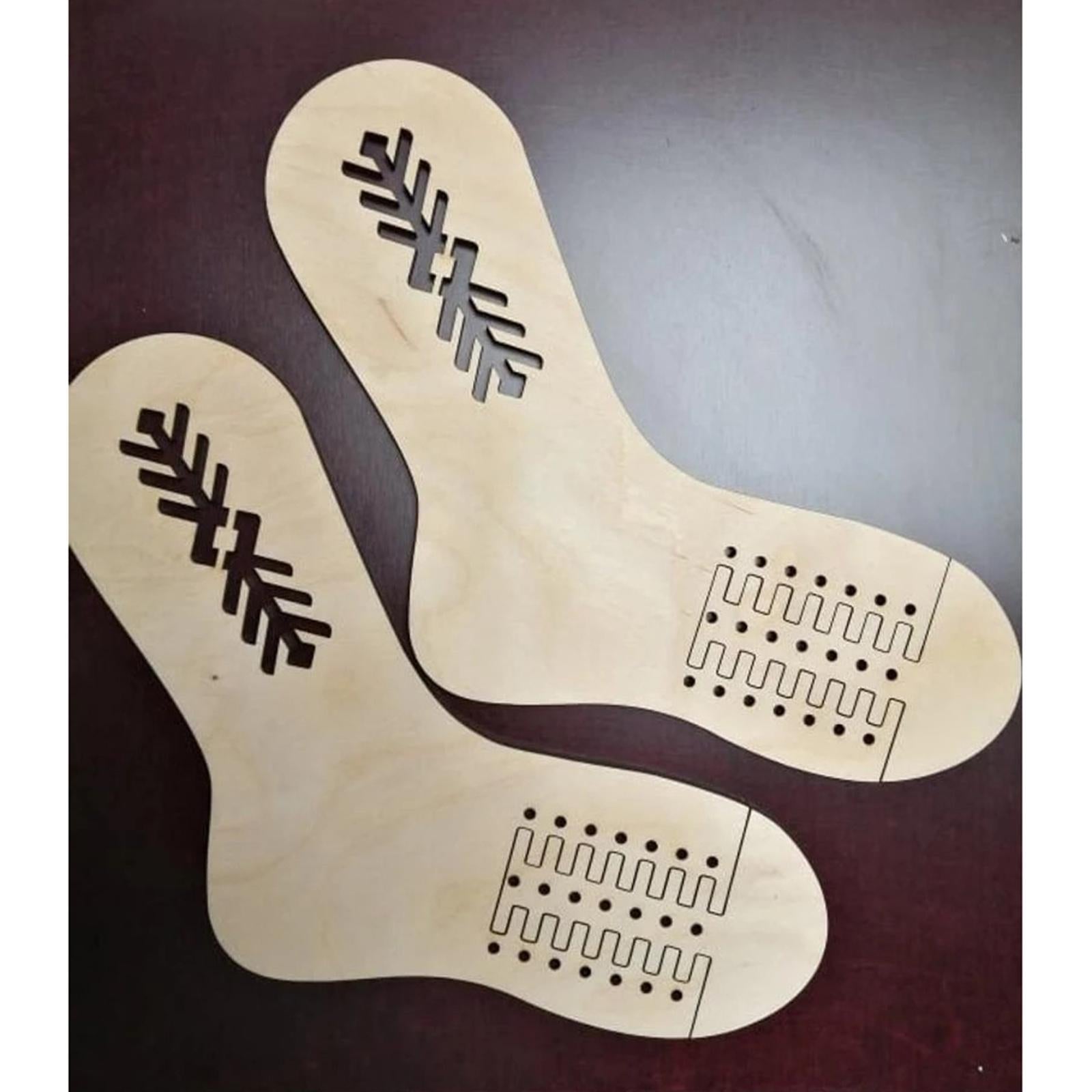 2Pcs Sock Blockers Knitting Mold for Craft Lovers Beginners Stripe Pattern