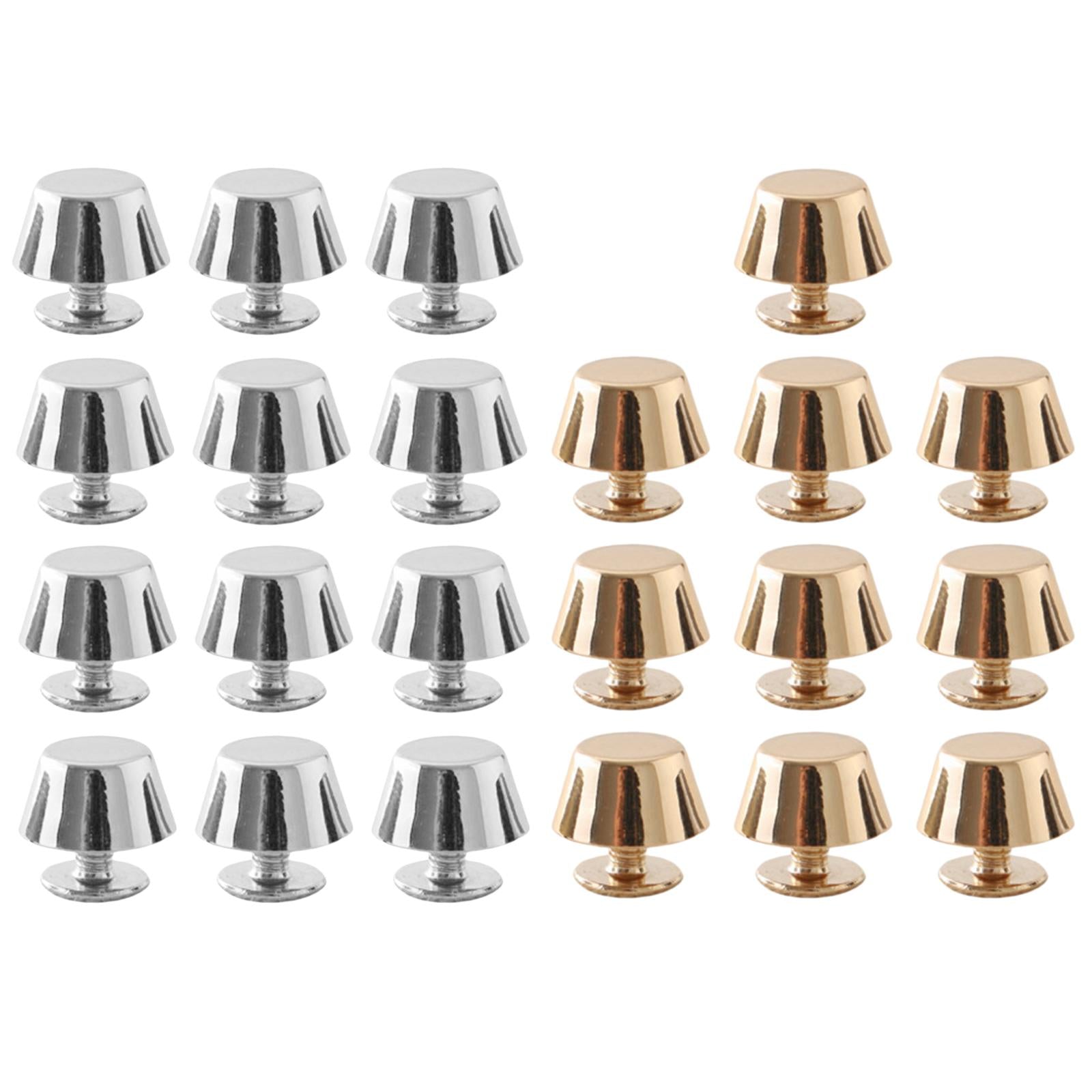 10/12 Rivets Studs Screw Back Feet Metal Studs Rivet Gold 10Pcs