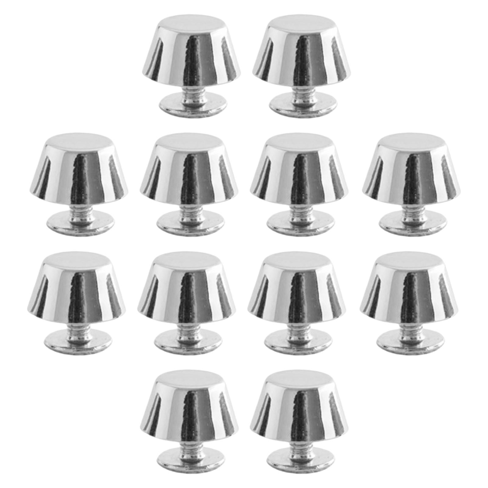 10/12 Rivets Studs Screw Back Feet Metal Studs Rivet Silver 12Pcs