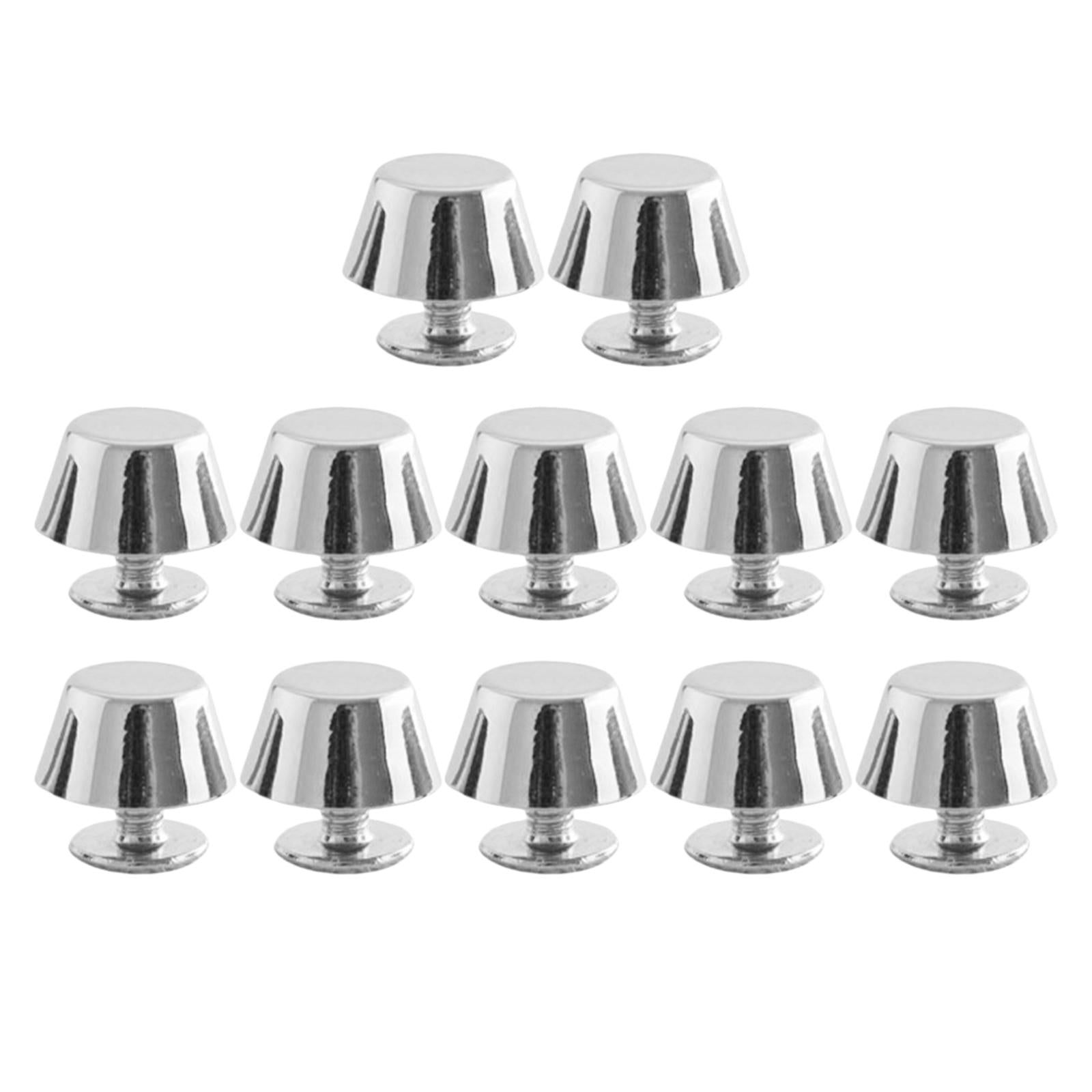 10/12 Rivets Studs Screw Back Feet Metal Studs Rivet Silver 12Pcs