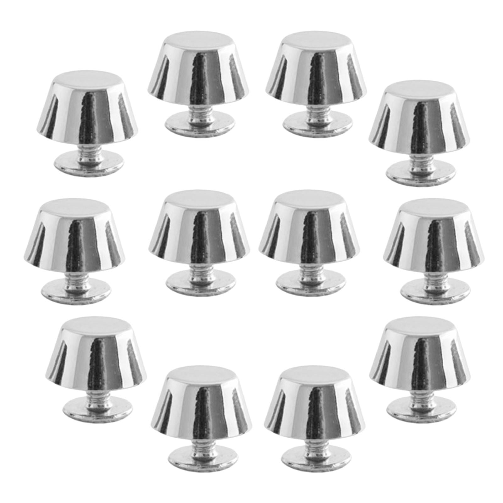 10/12 Rivets Studs Screw Back Feet Metal Studs Rivet Silver 12Pcs