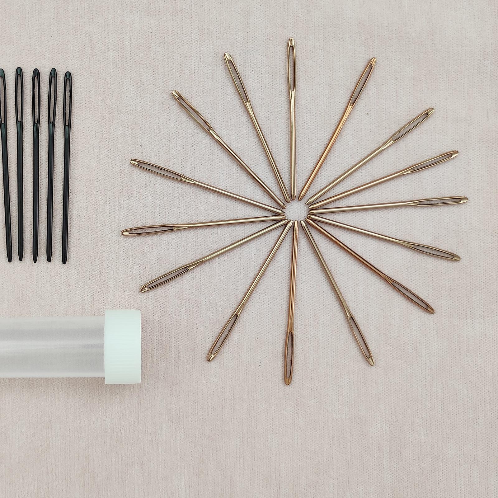 30Pcs Stitching Needles Large Eye for Knitting Crochet Projects Rose Gold