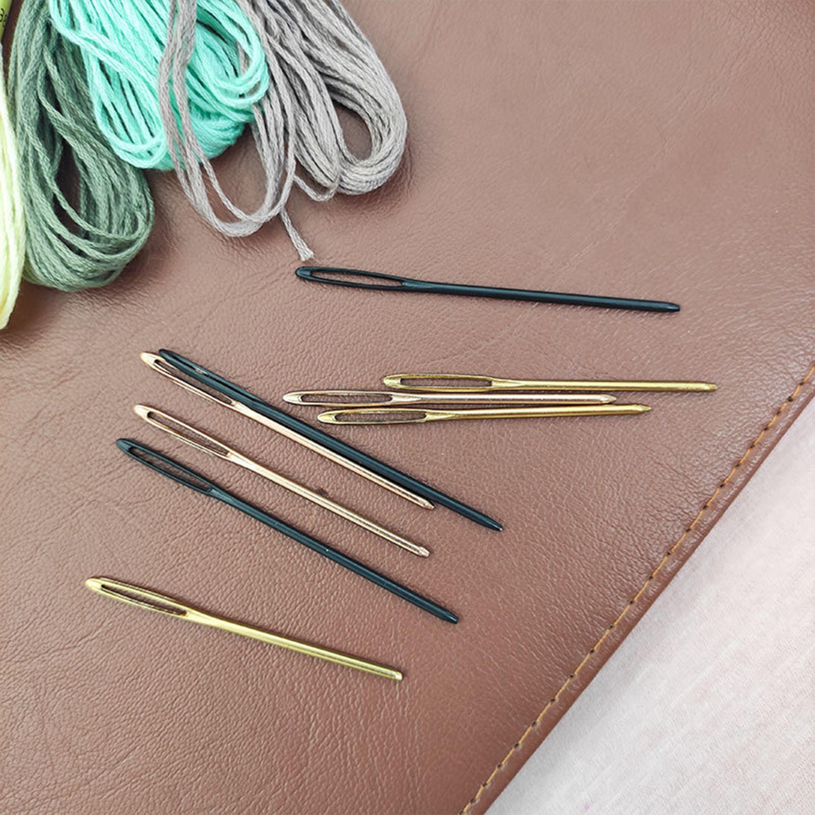 30Pcs Stitching Needles Large Eye for Knitting Crochet Projects Rose Gold