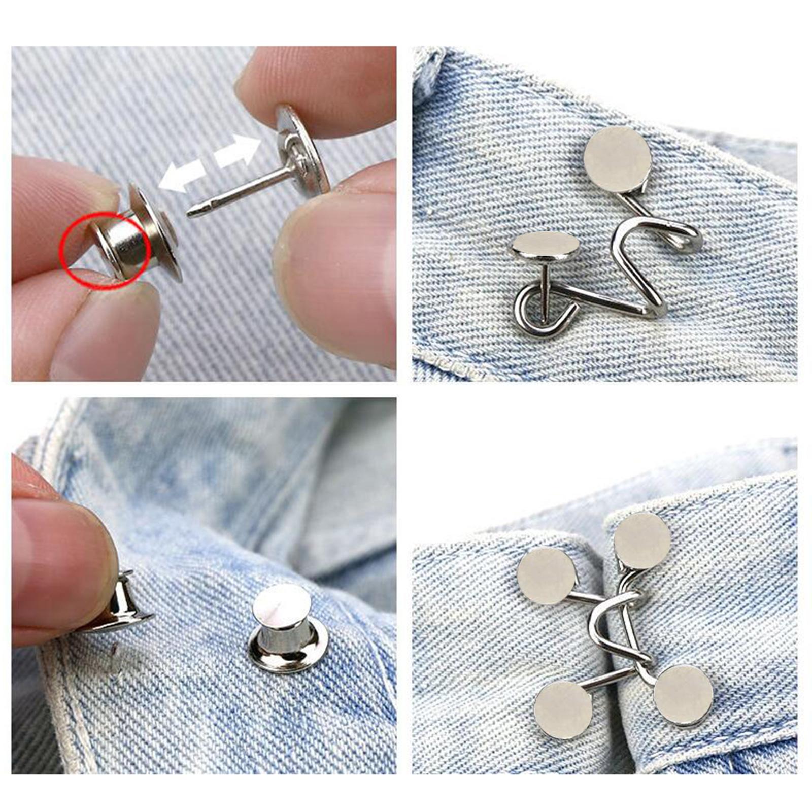 Jean Waist Buckle Button Durable Replacement for Pants Shorts Kids Brown