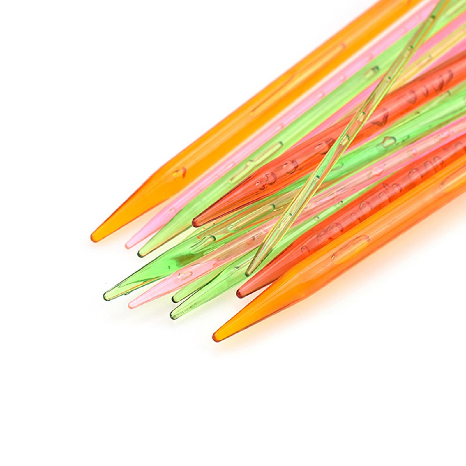 14 Pieces Knitting Needles Plastic 7 Sizes Straight for Gloves Craft 35cm