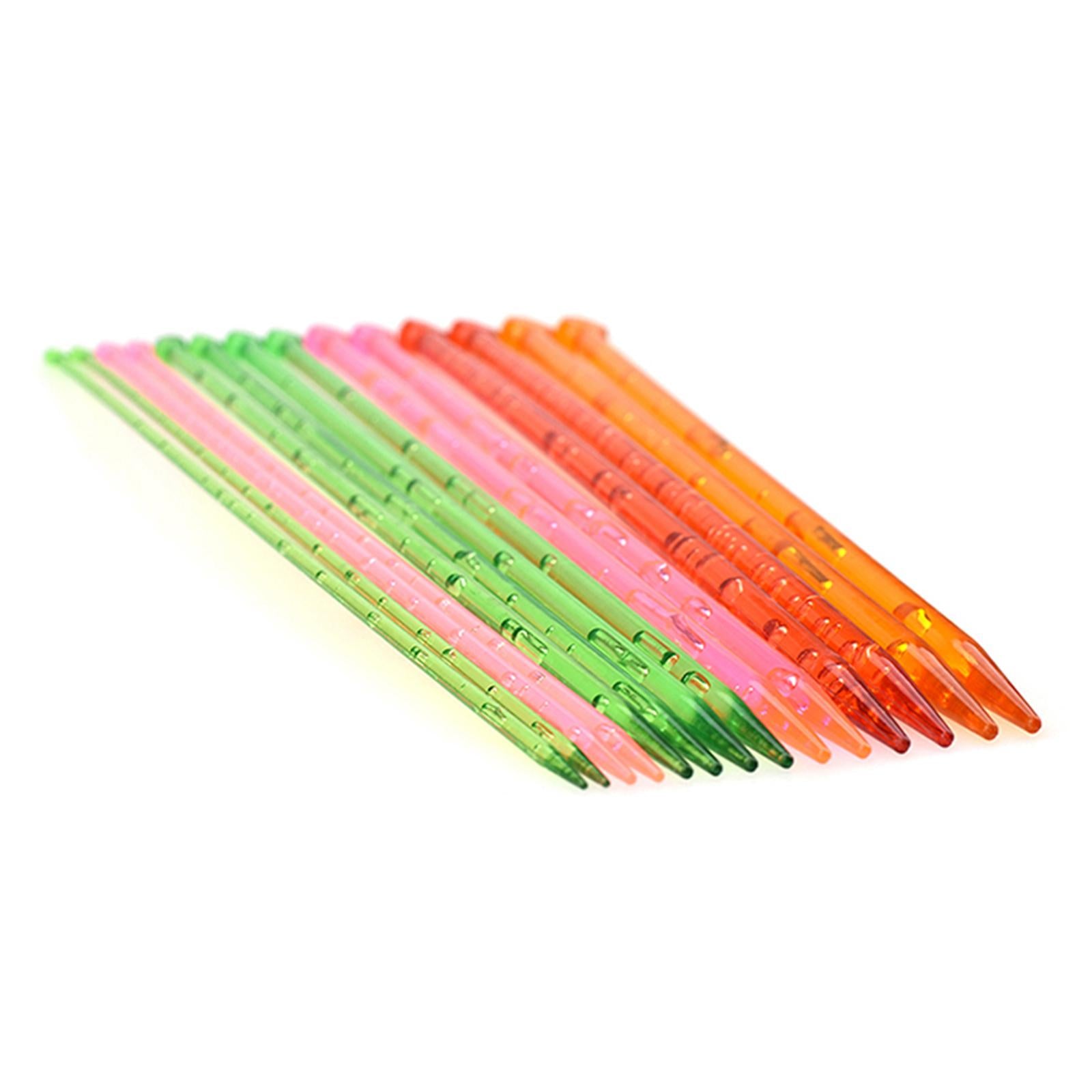 14 Pieces Knitting Needles Plastic 7 Sizes Straight for Gloves Craft 35cm