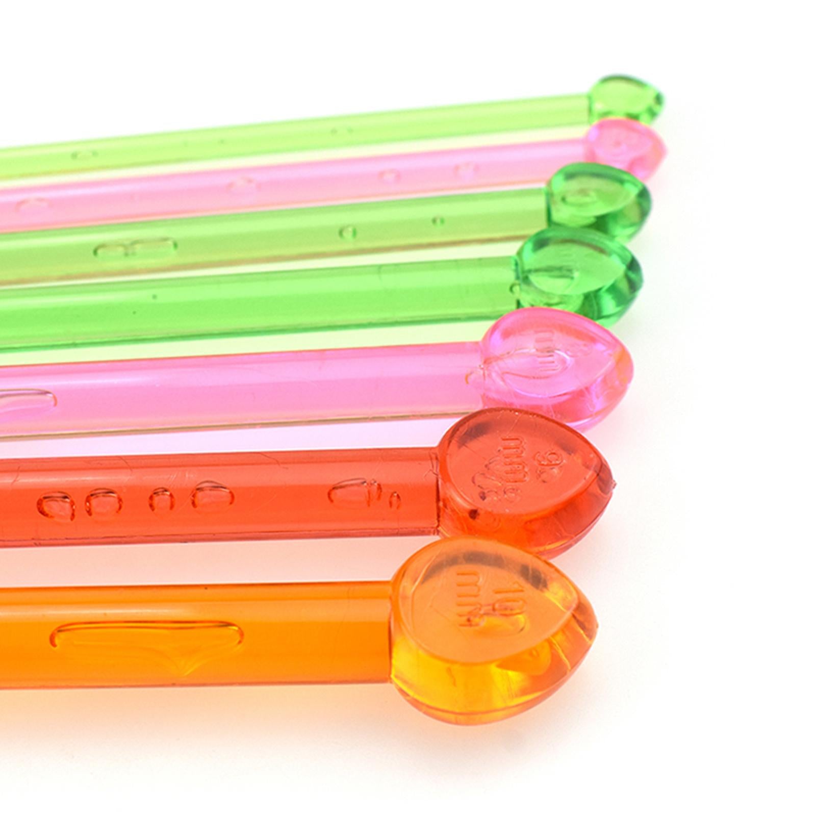 14 Pieces Knitting Needles Plastic 7 Sizes Straight for Gloves Craft 35cm