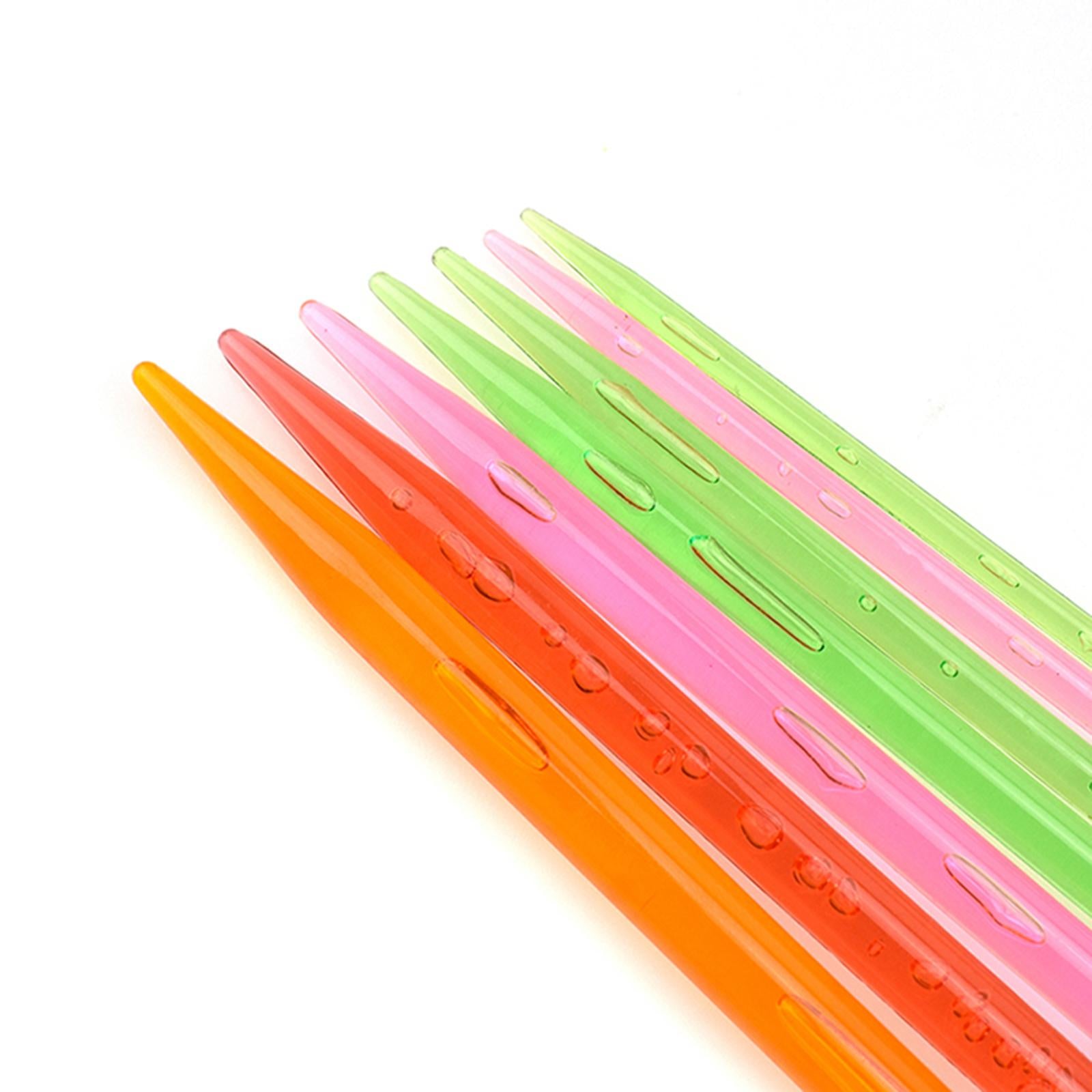 14 Pieces Knitting Needles Plastic 7 Sizes Straight for Gloves Craft 35cm