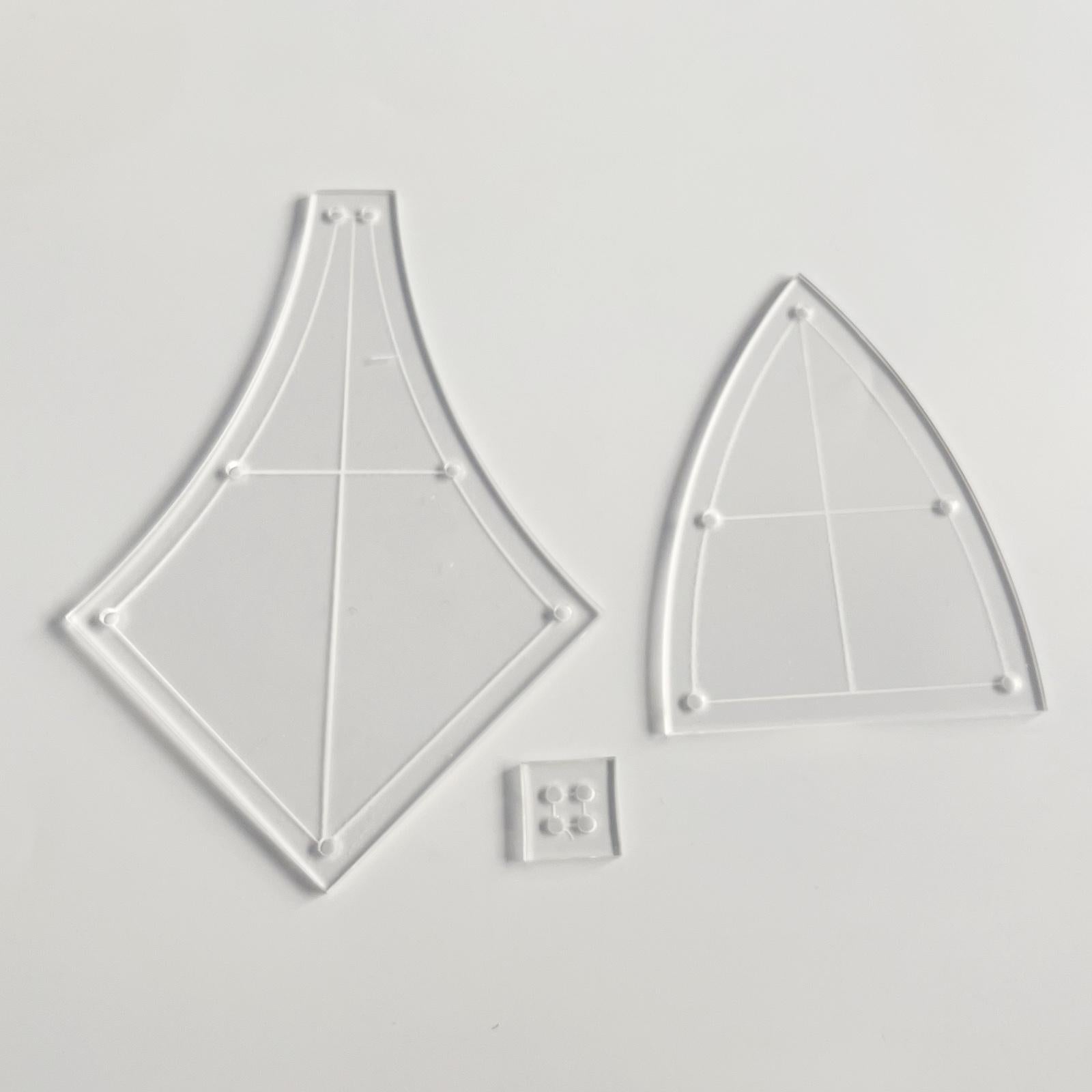 3pcs Quilting Template DIY Tool Kit Quilt Stencil Ruler for Drawing Quilting