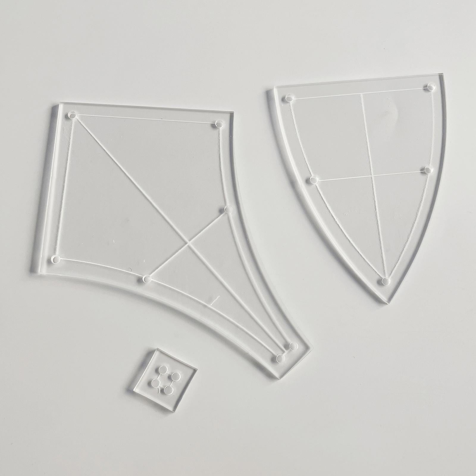 3pcs Quilting Template DIY Tool Kit Quilt Stencil Ruler for Drawing Quilting