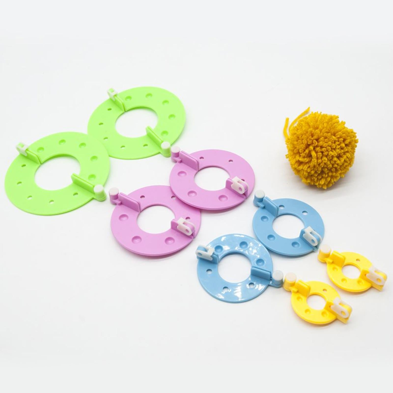 4 Sizes Pompom Maker Fluff Ball Waver DIY Knitting Fuzz Ball Making Supplies Pompom Maker 6 Yarns