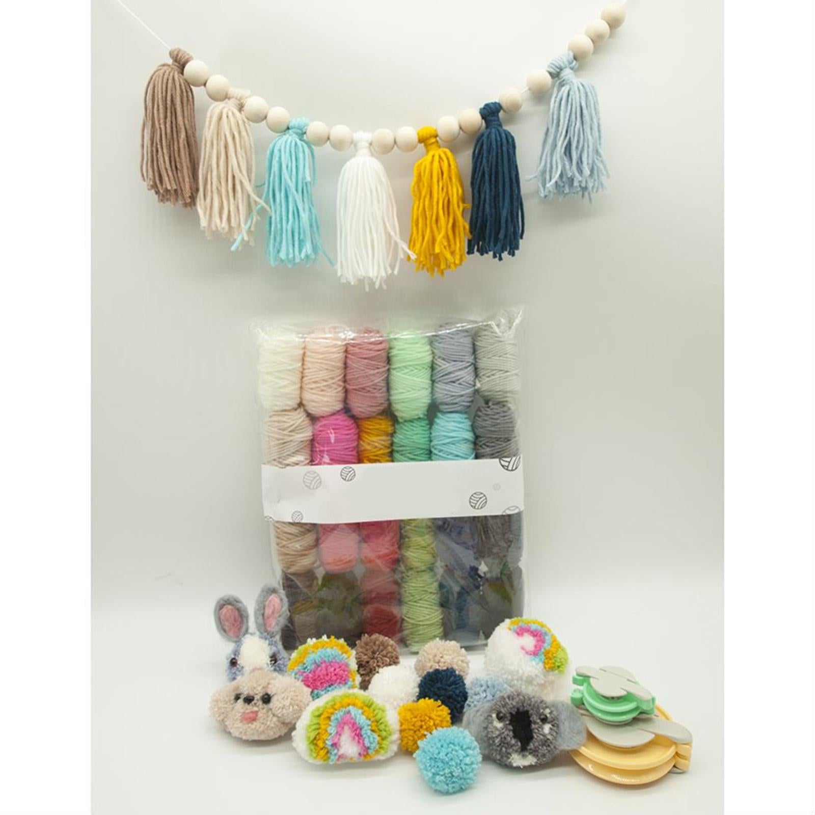 4 Sizes Pompom Maker Fluff Ball Waver DIY Knitting Fuzz Ball Making Supplies Pompom Maker 12Yarns