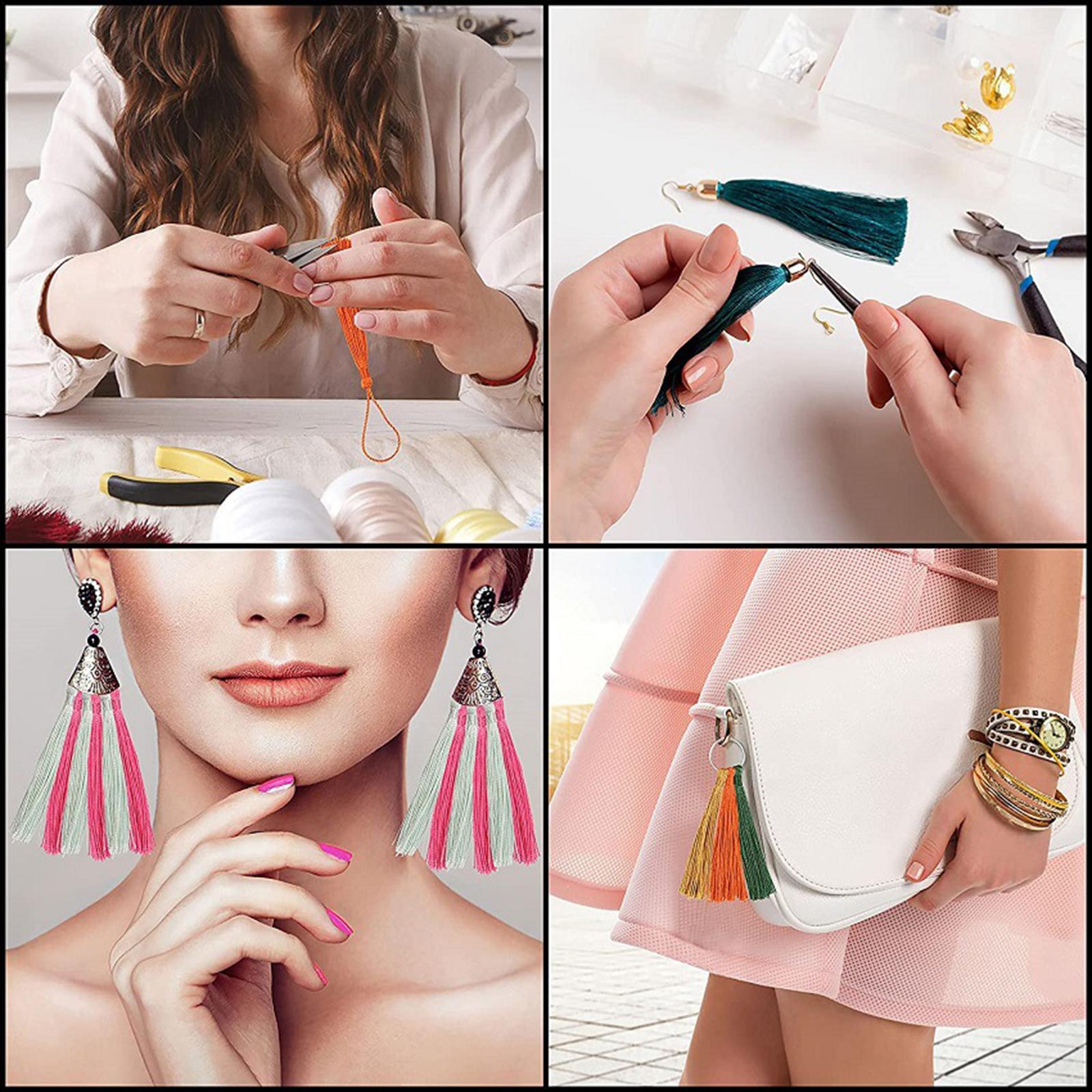 300Pieces Tassel Pendants DIY Keyring Earrings Jewelry Making Supplies Gift