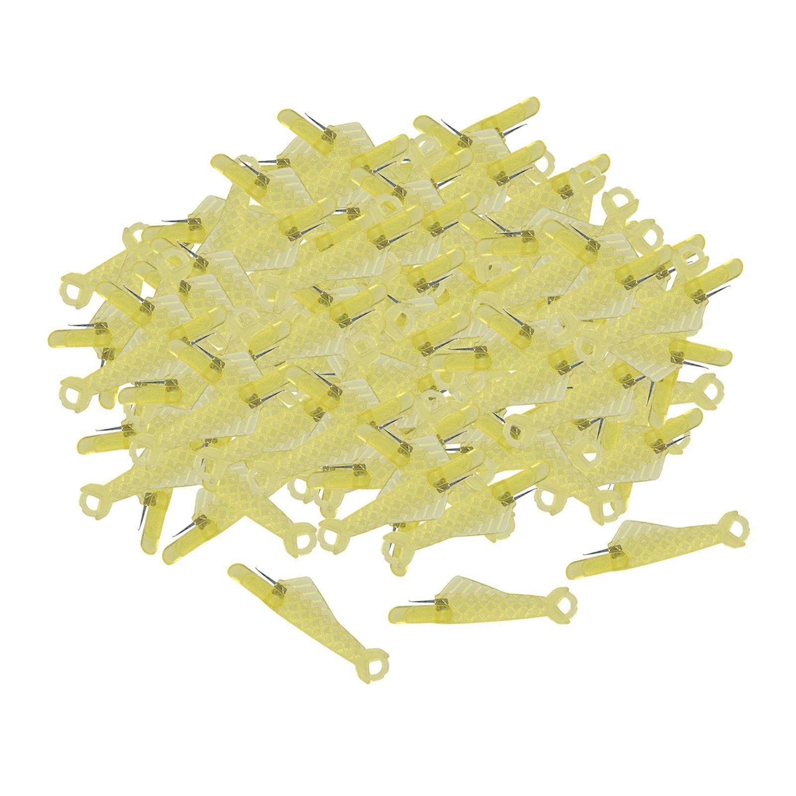 100x Needle Threader Embroidery Cross Stitch Needle Threading Tools Yellow